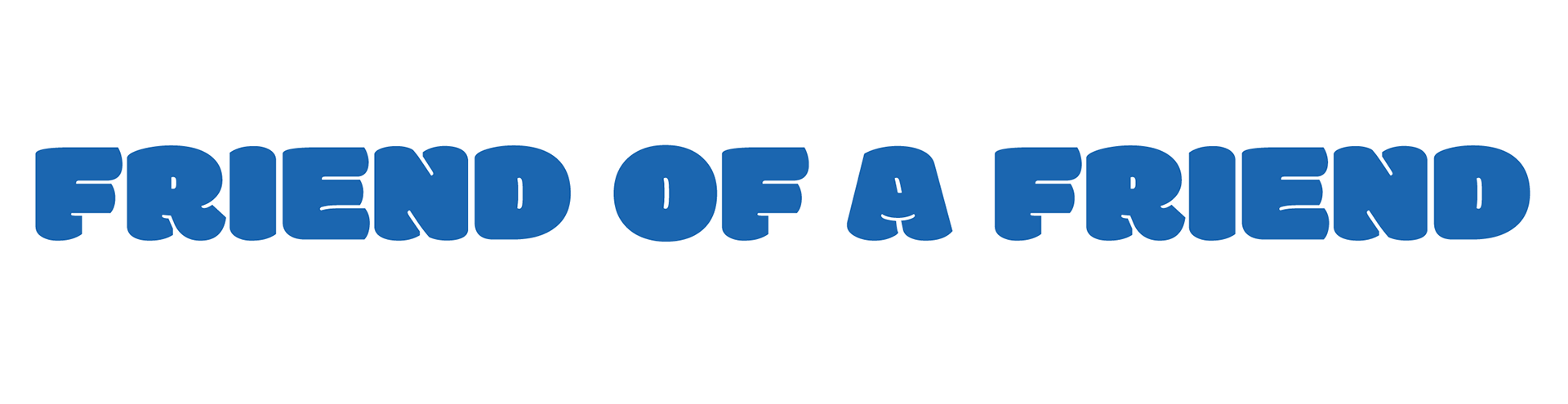 Friend of a Friend Text Logo in blue