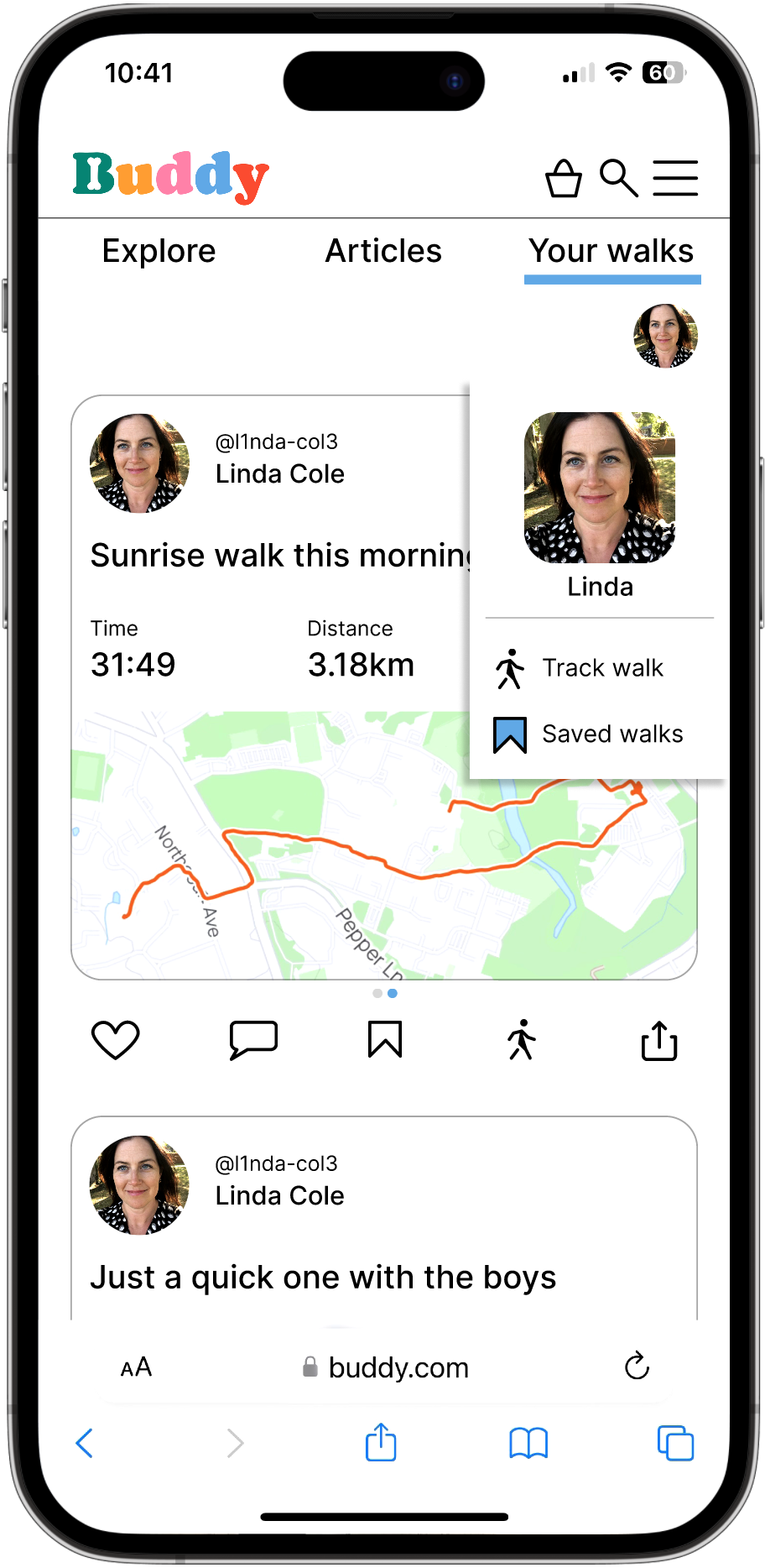 Buddy Web App Walk Tracker