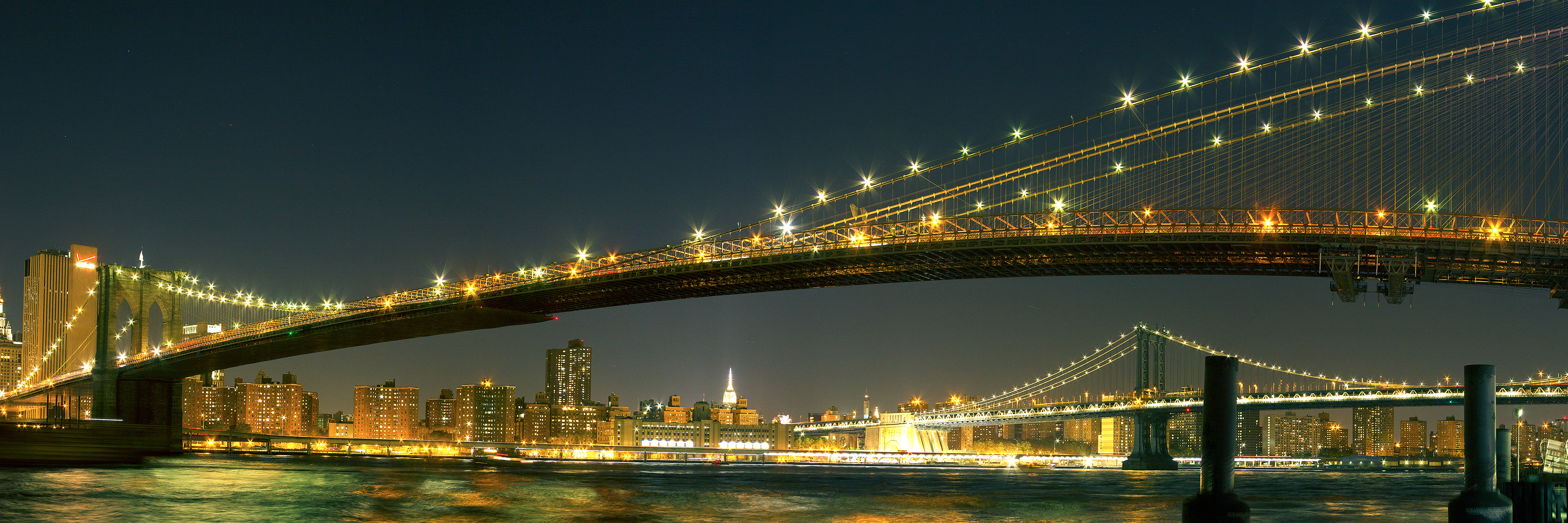 Brooklyn Bridge and Manhattan Bridge, New York