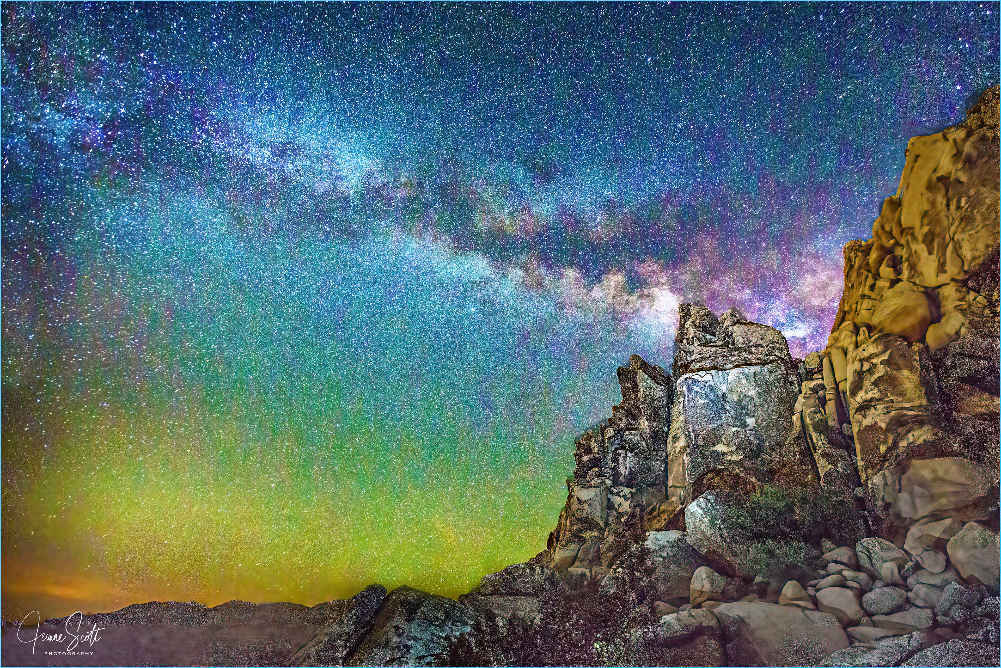 Just for fun...ridiculously overprocessed Milky Way, Joshua Tree National Park, California