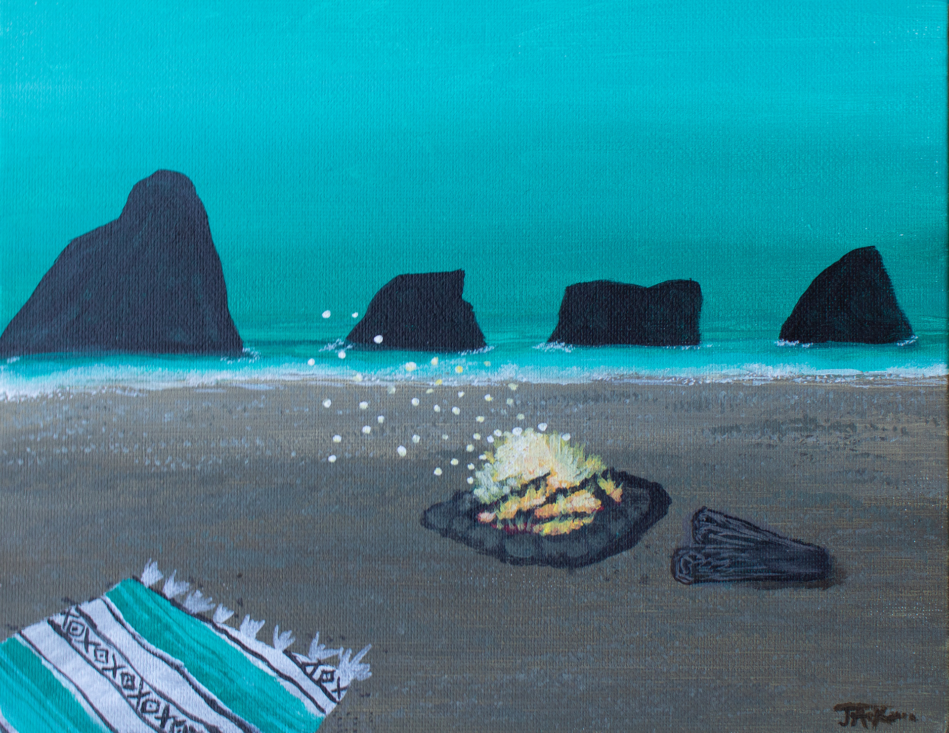 Beach Bonfire in California
