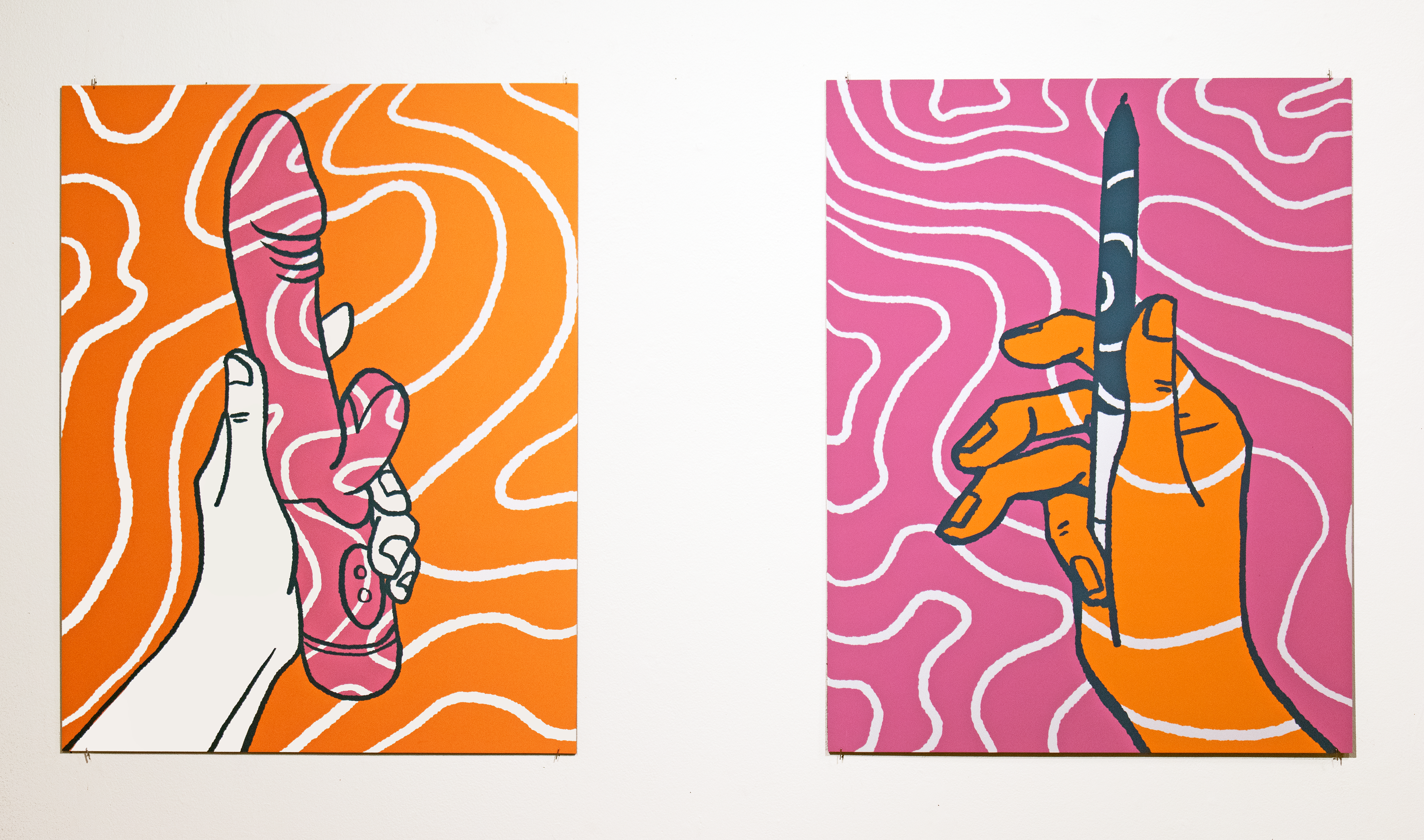TOUCH YOUR SELF, digital print diptych