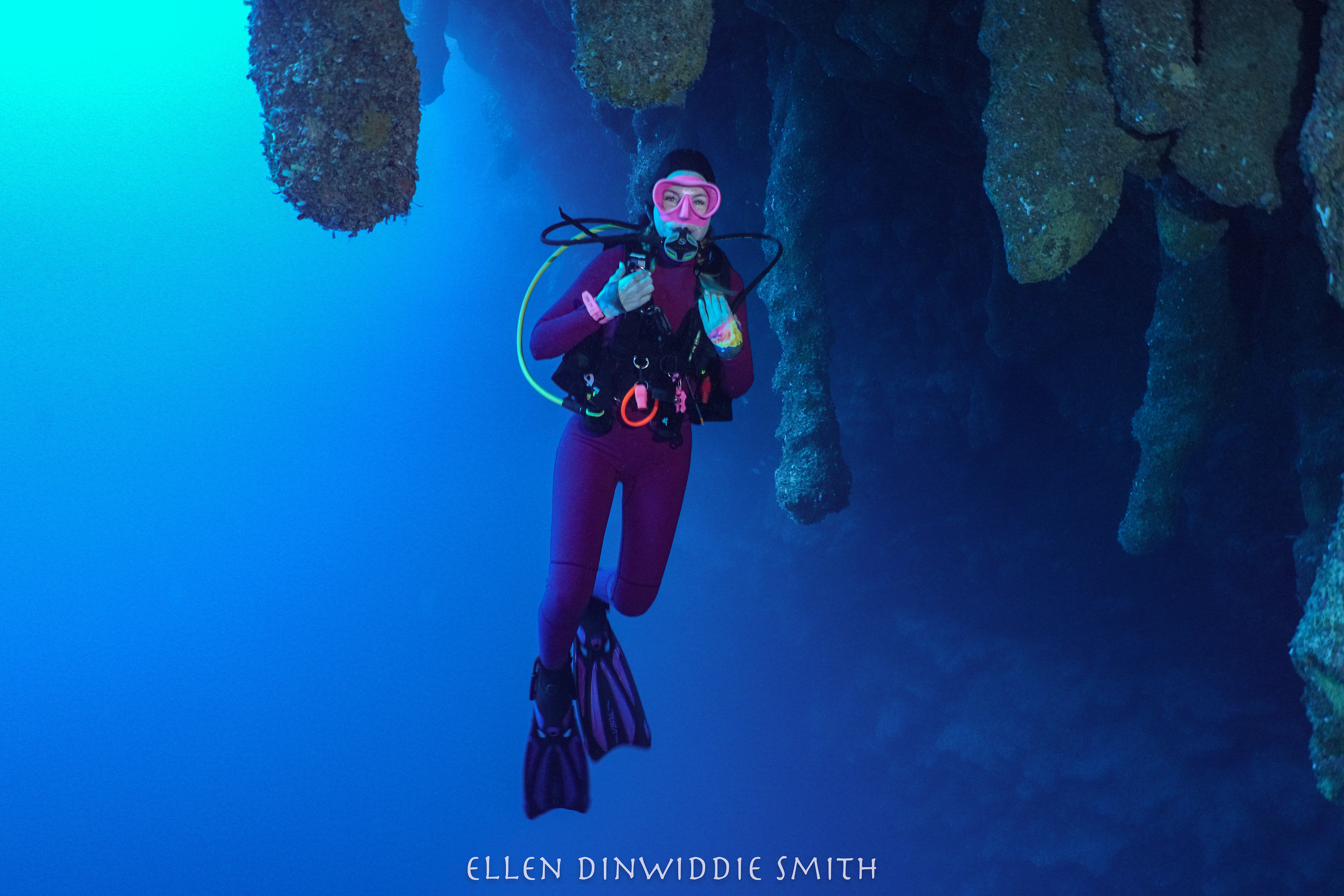 In the famous Blue Hole - 134 feet deep