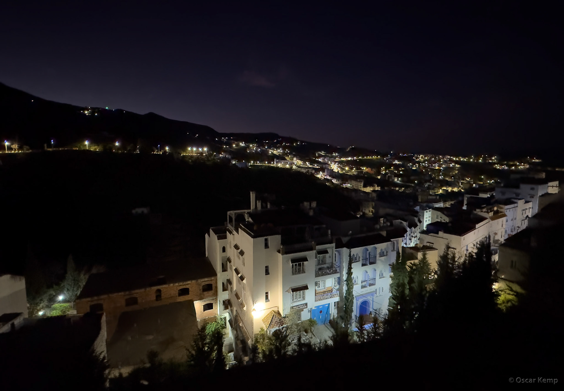 Chefchaouen / Night shot over part of the city and surrounding mountains [Marocco, 2025 02]