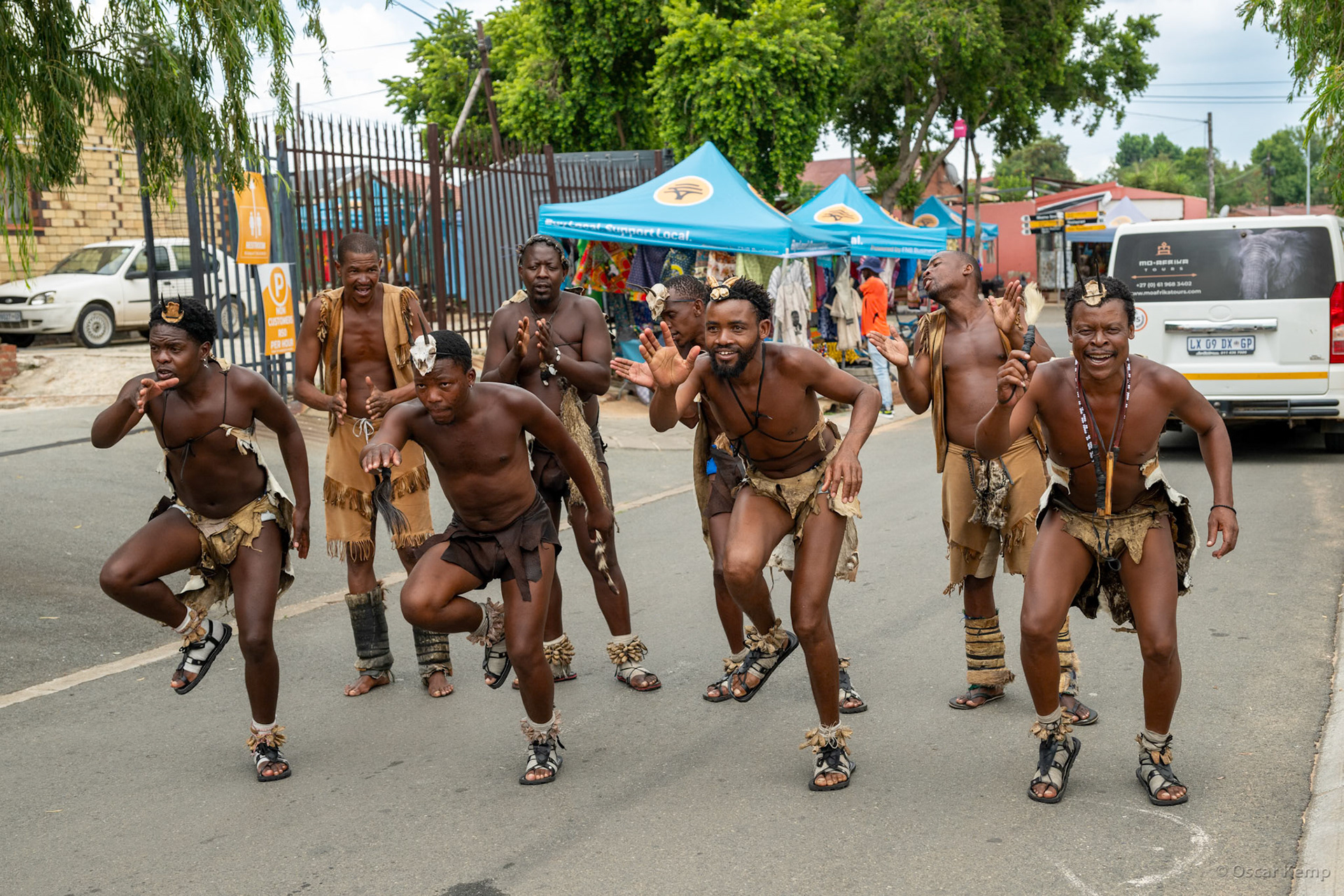 Vilakazi st, Soweto / Commercial street performers near the entrance to Mandela's House [South Africa, 2026 01]