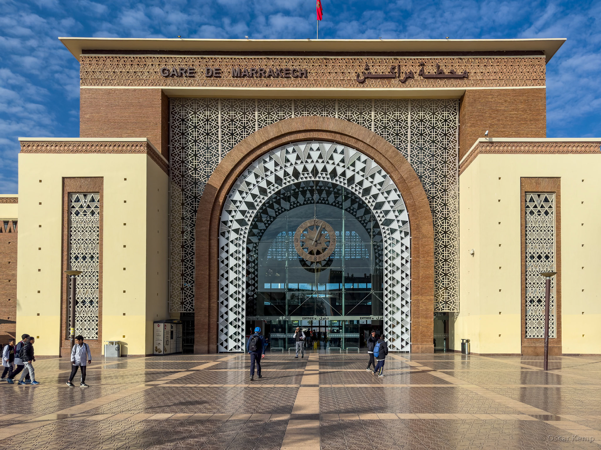 Marrakech-Place de La Gare / Beautifully impressive entrance to Marrakech Central Station [Marocco, 2025 02]