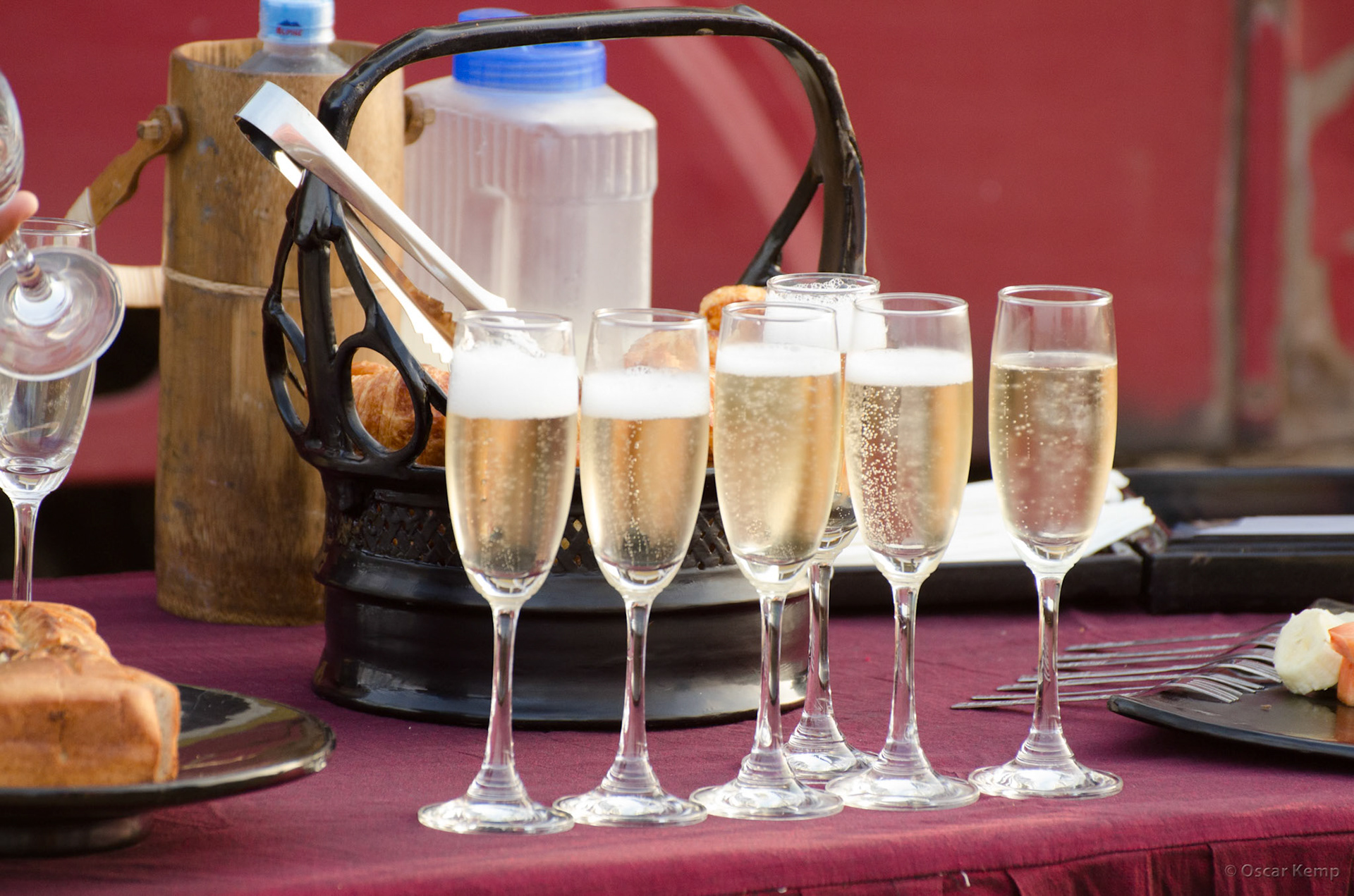 Oak Kyaung at the Brick Monastery / Champagne breakfast at the end of a rather exciting early morning hot air balloon ride [Myanmar, 2012 01]