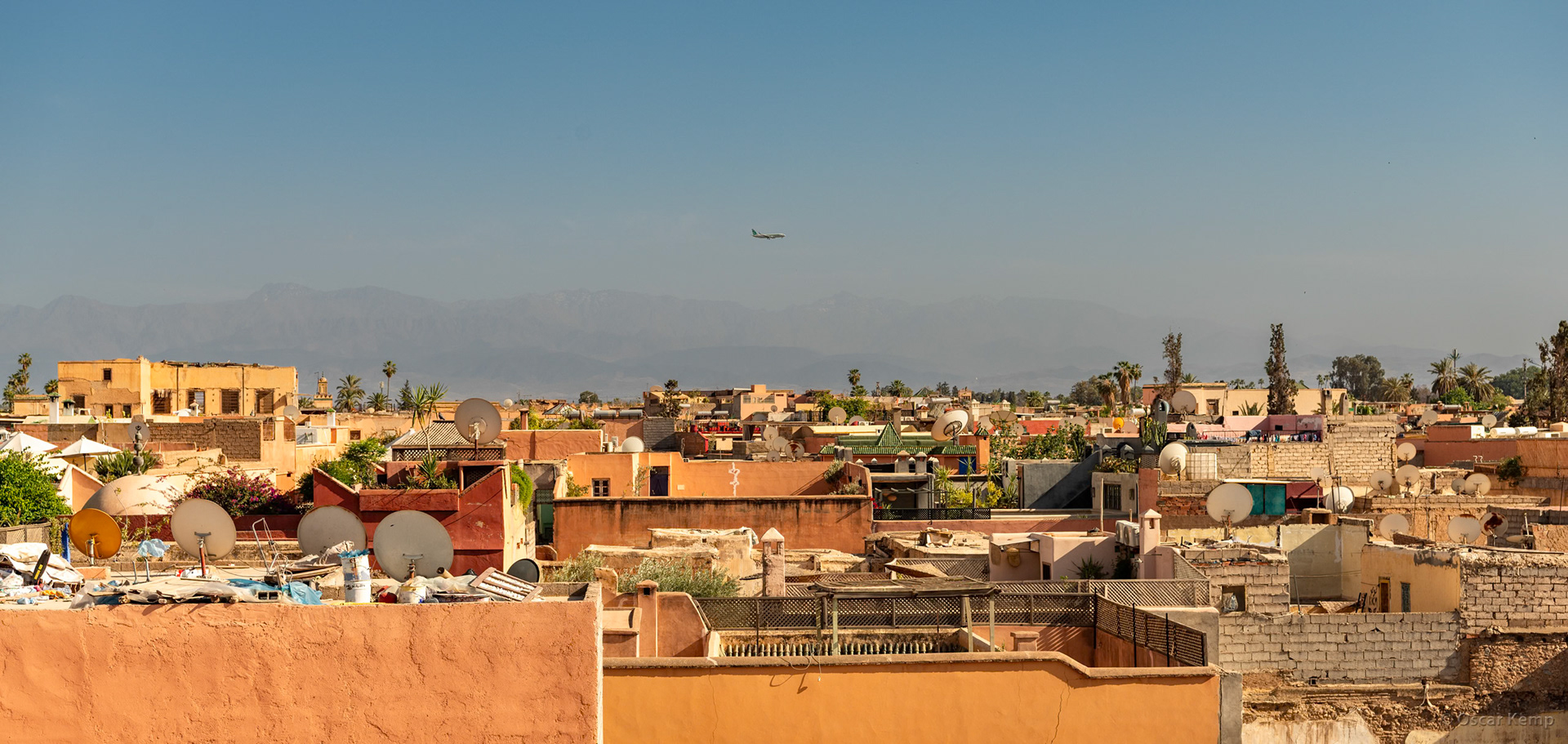 Marrakech / Panorama from the riad's terrace with the Atlas Mountains in the background (1) 0 [Marocco, 2024 04]