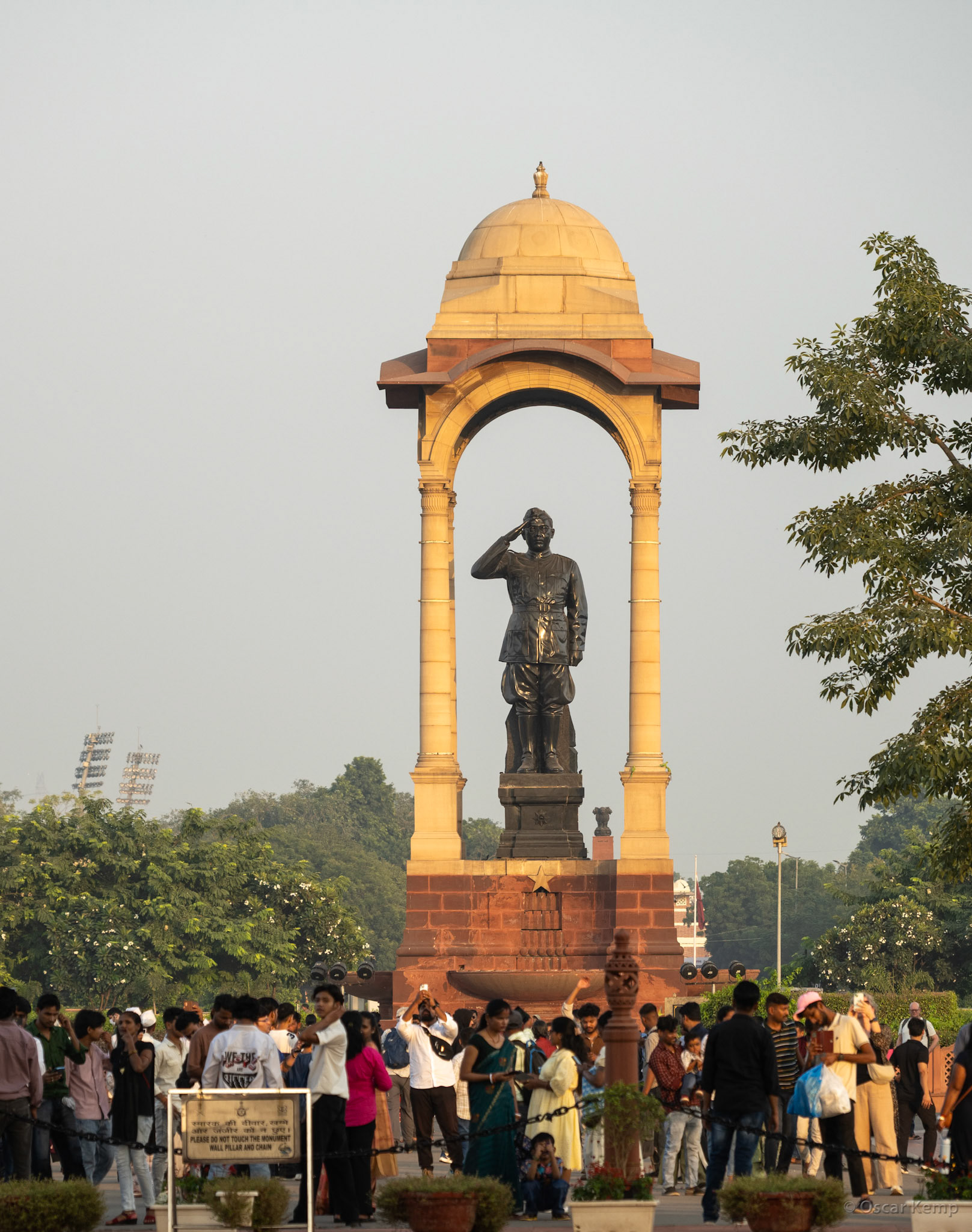New Delhi-India Gate / Netaji's Statue of the "Respected Leader" Subhas Chandra Bose just behind War Memorial [India 2025 11]