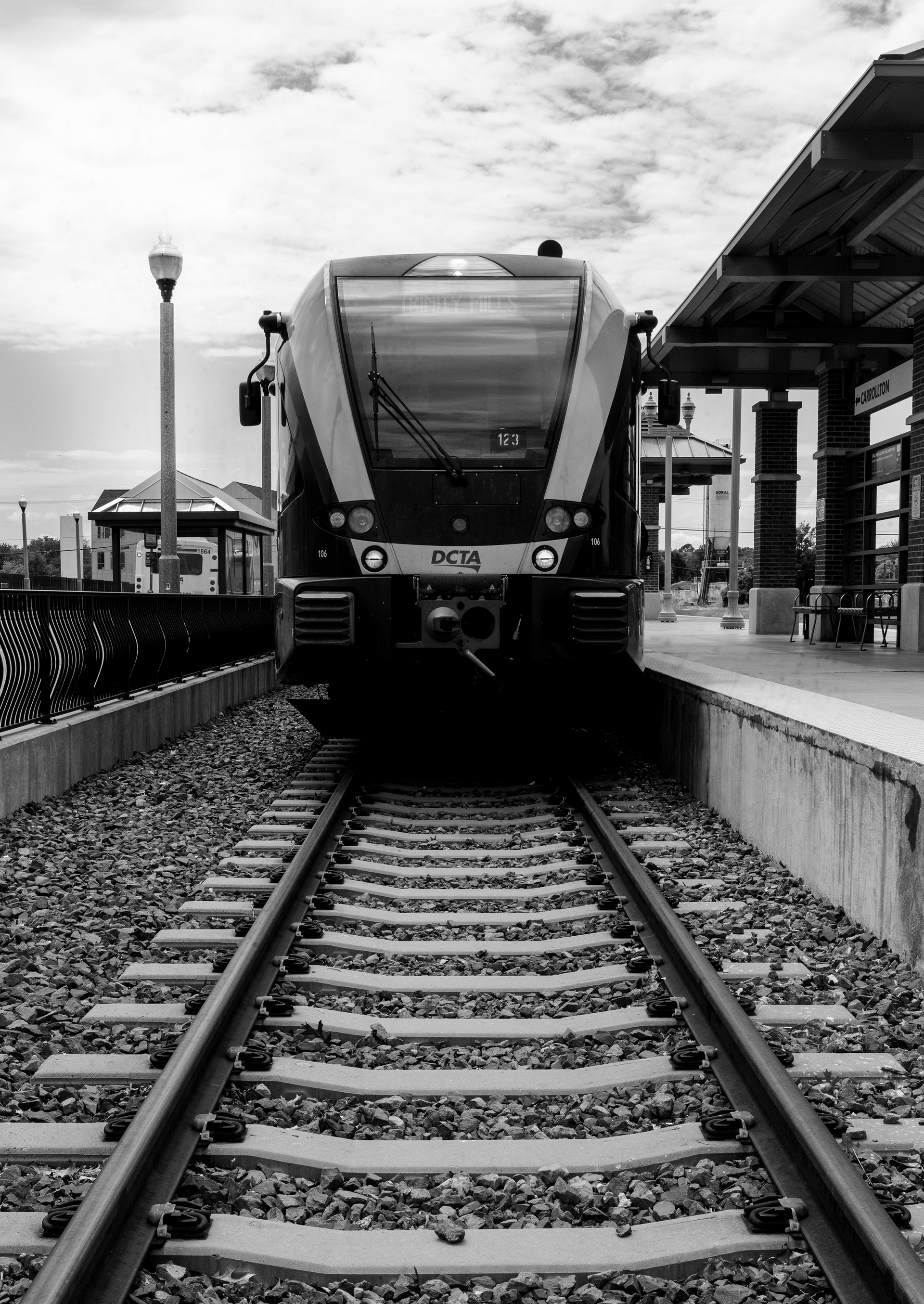 A DCTA A-train prepares to depart the Denton station on Tuesday, April 22, 2025, in Denton, Texas. The commuter rail line connects Denton to Carrollton, serving as a vital link for students, workers, and people living across North Texas.
