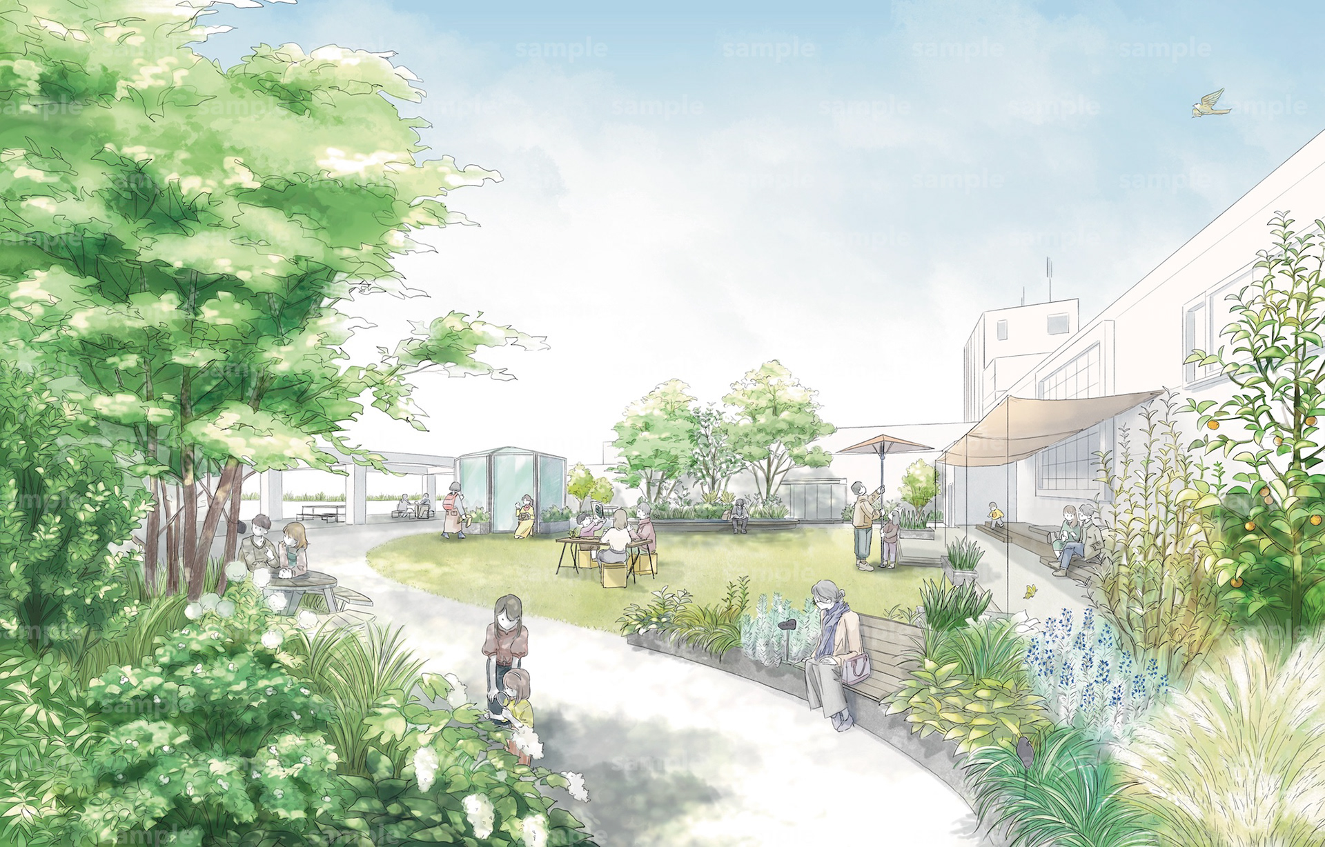 ［神奈川県横浜市］商業施設屋上の植栽計画1