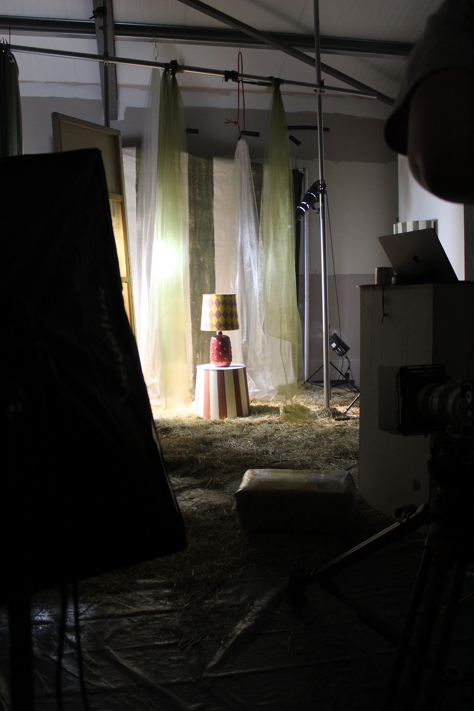 The Botton Lamp sits in a circus themed studio, for the Autumn 23 collection.