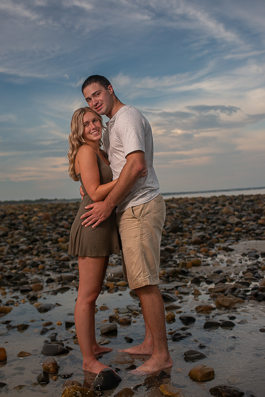 Beachside embrace in Wells, Maine