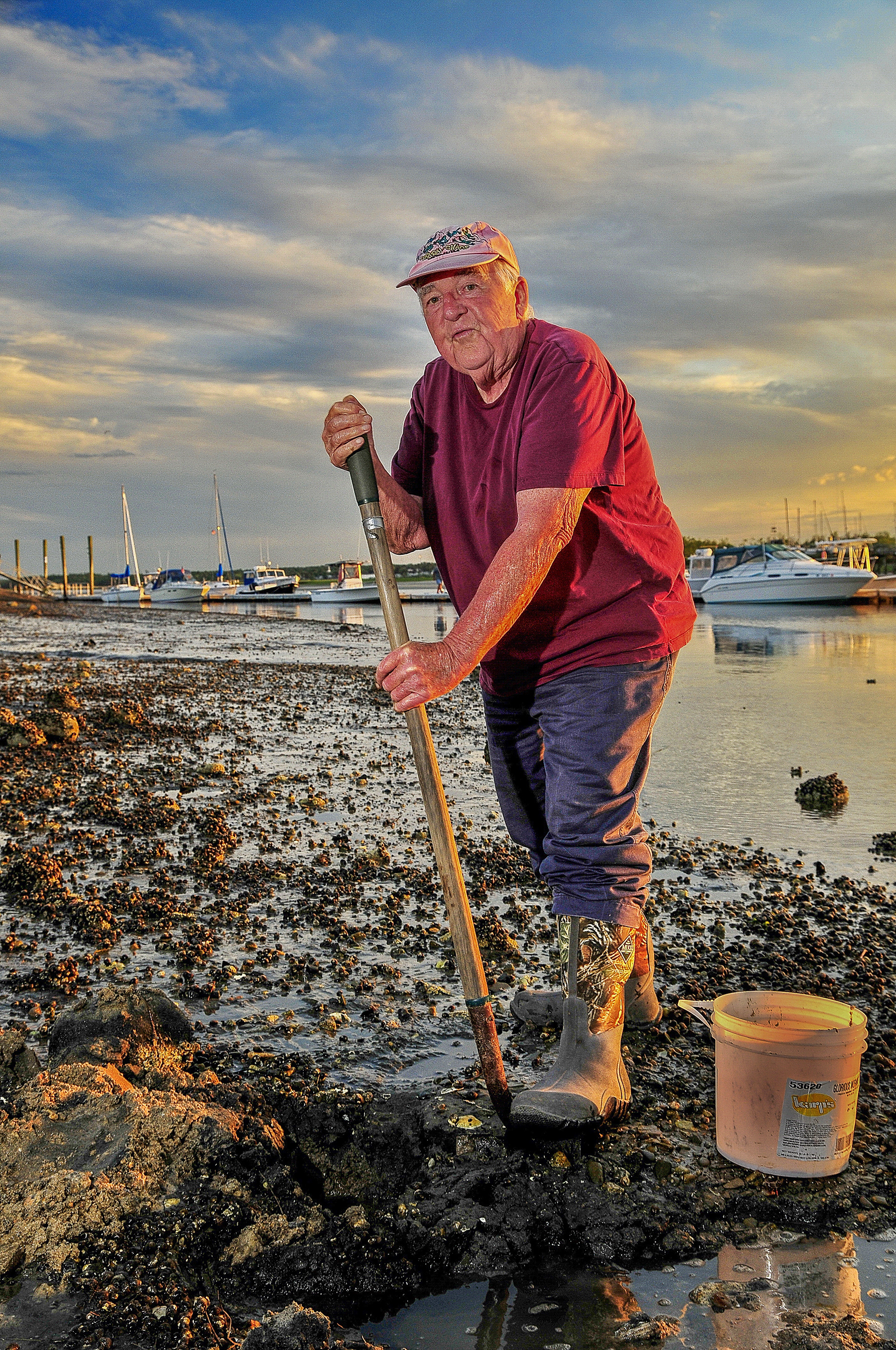 Hunting Worms along Wells Harbor, Maine on a Warm Summer Evening