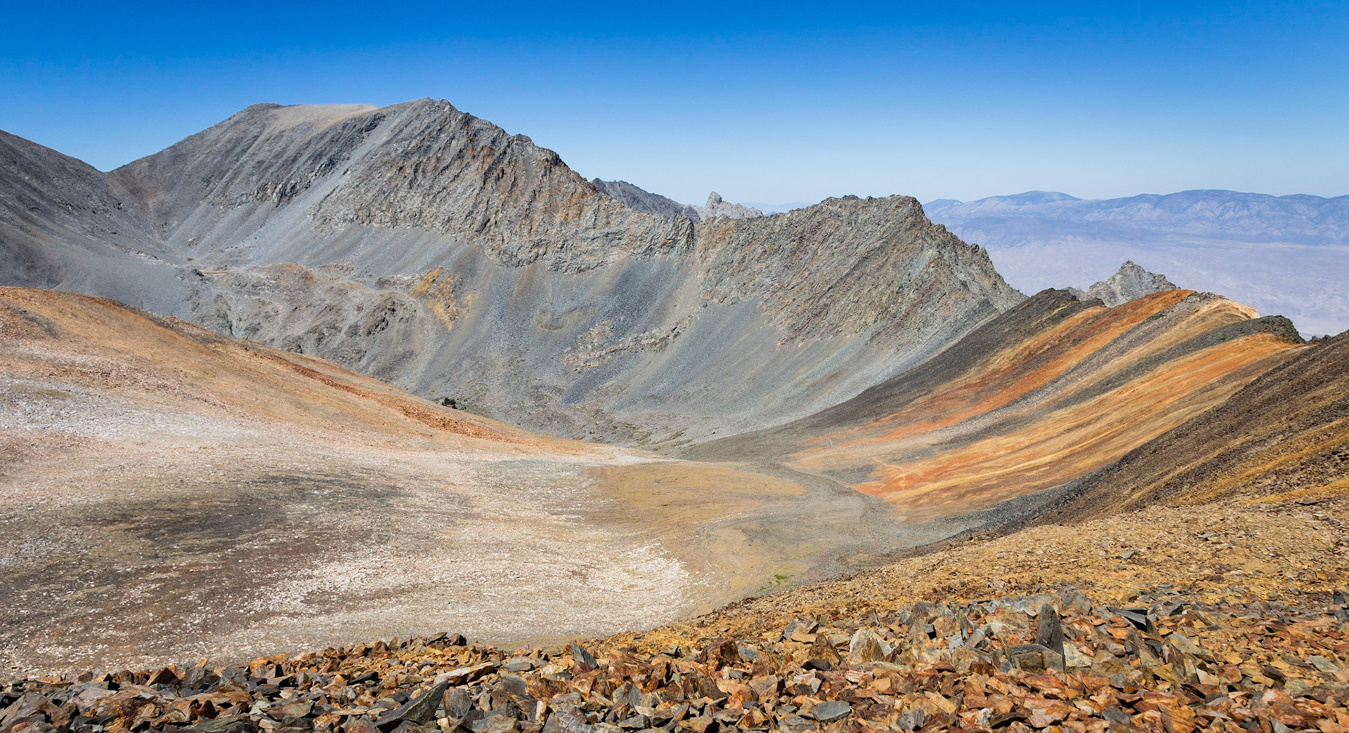 Looking down at the trail that leads down to Baxter Lake in the Sierras. So many trout in the lake, and not a soul in sight!