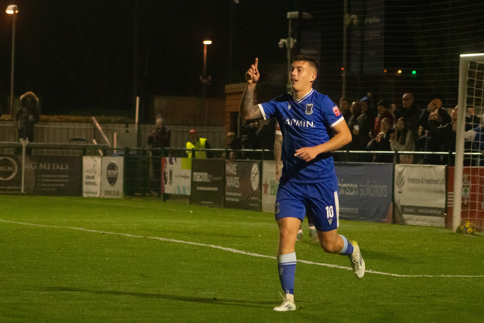Ethan Taylor celebrates his goal.