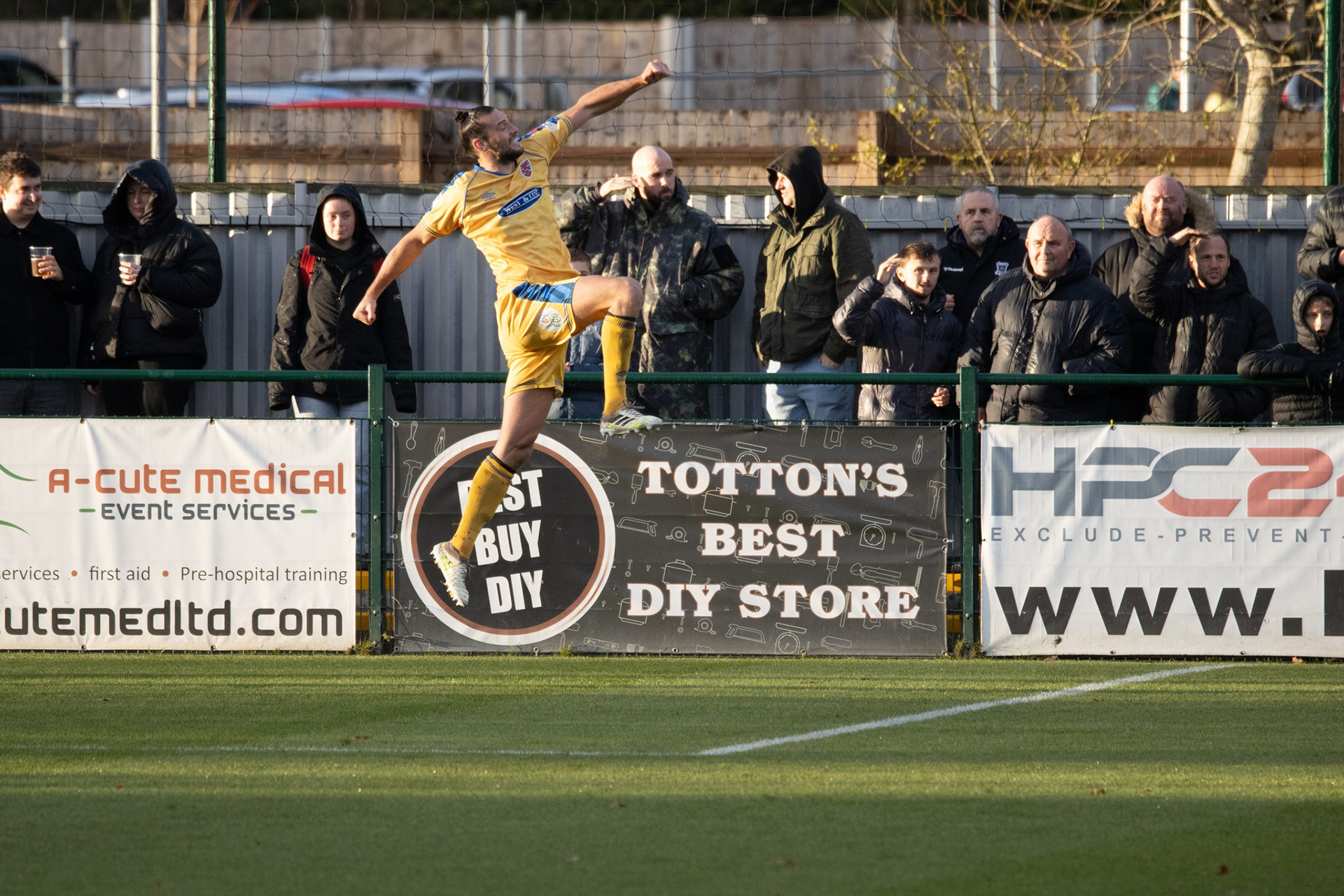Andy Carroll celebrates a goal.