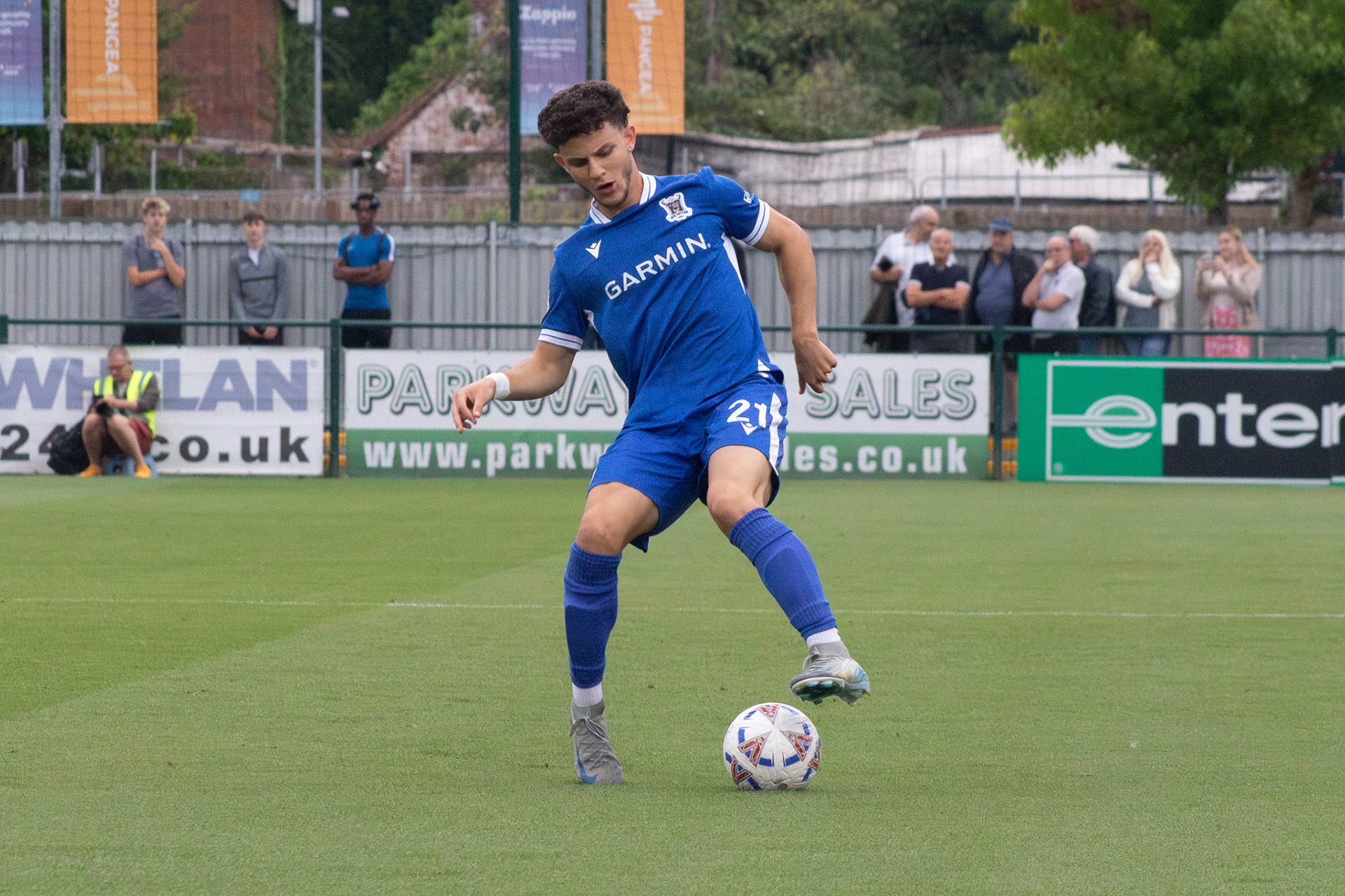 Christos Batzelis holds the ball.