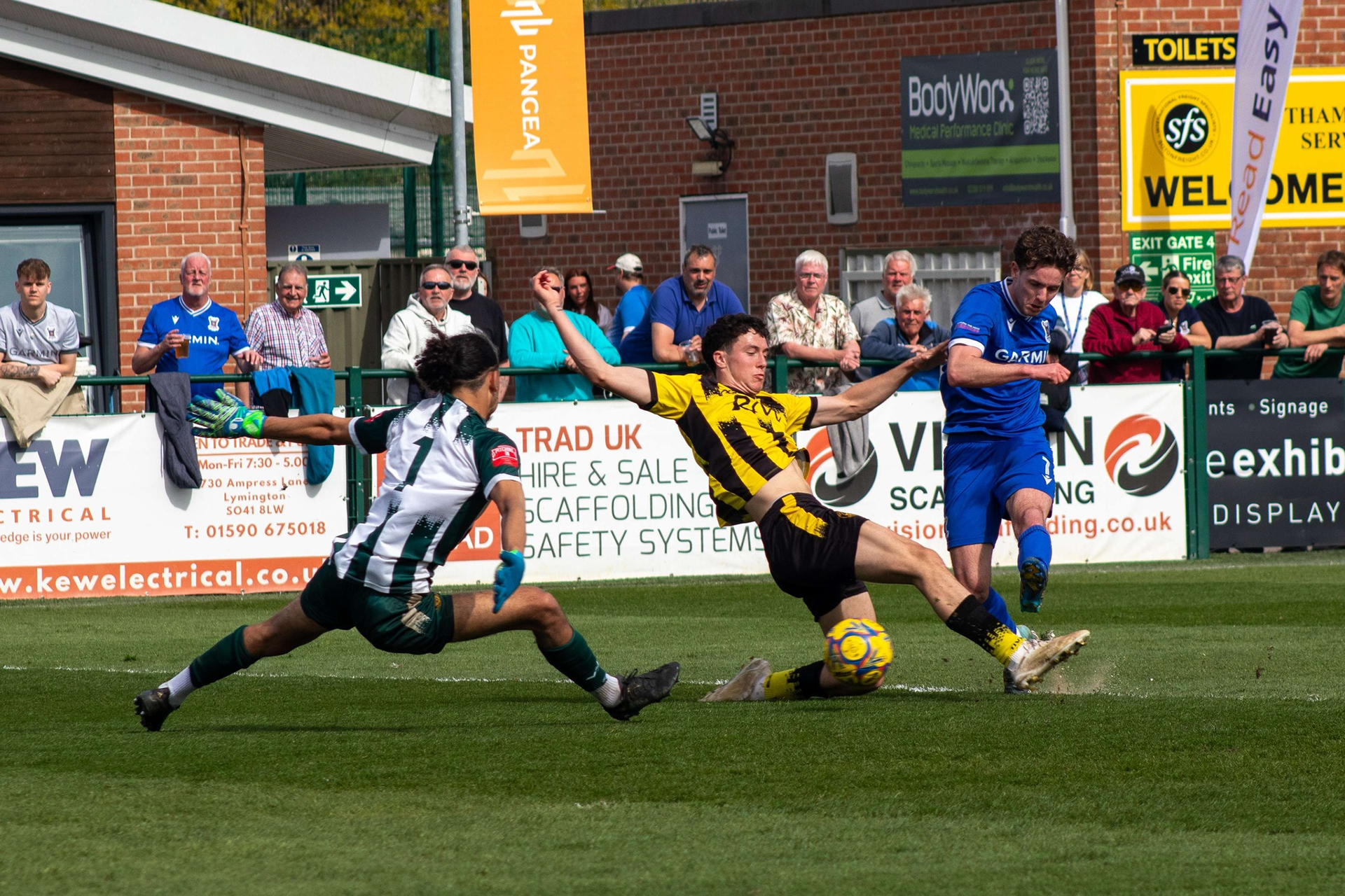 Benjamin Seymour takes a shot on goal.