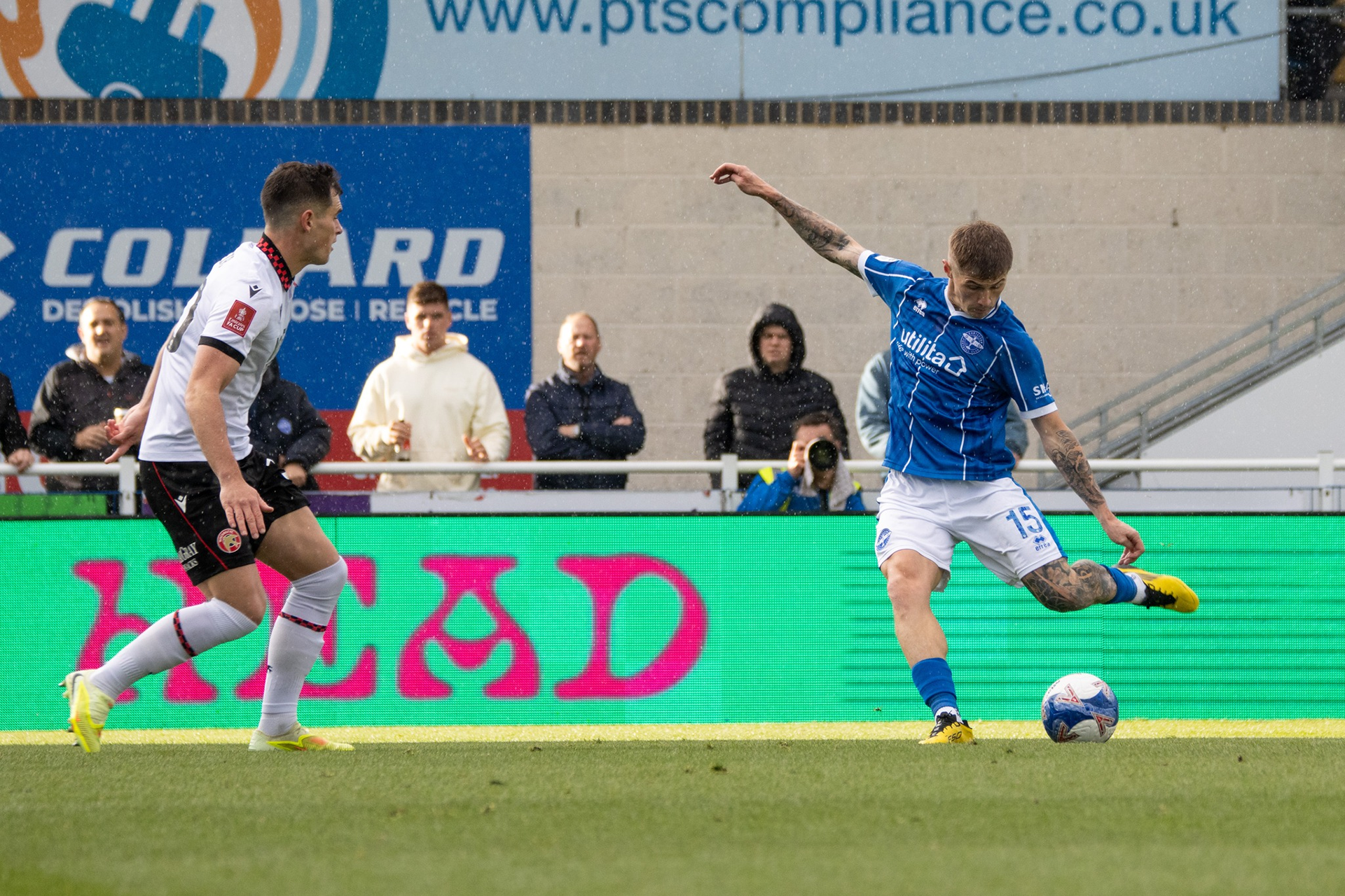 Harvey Saunders takes a shot.