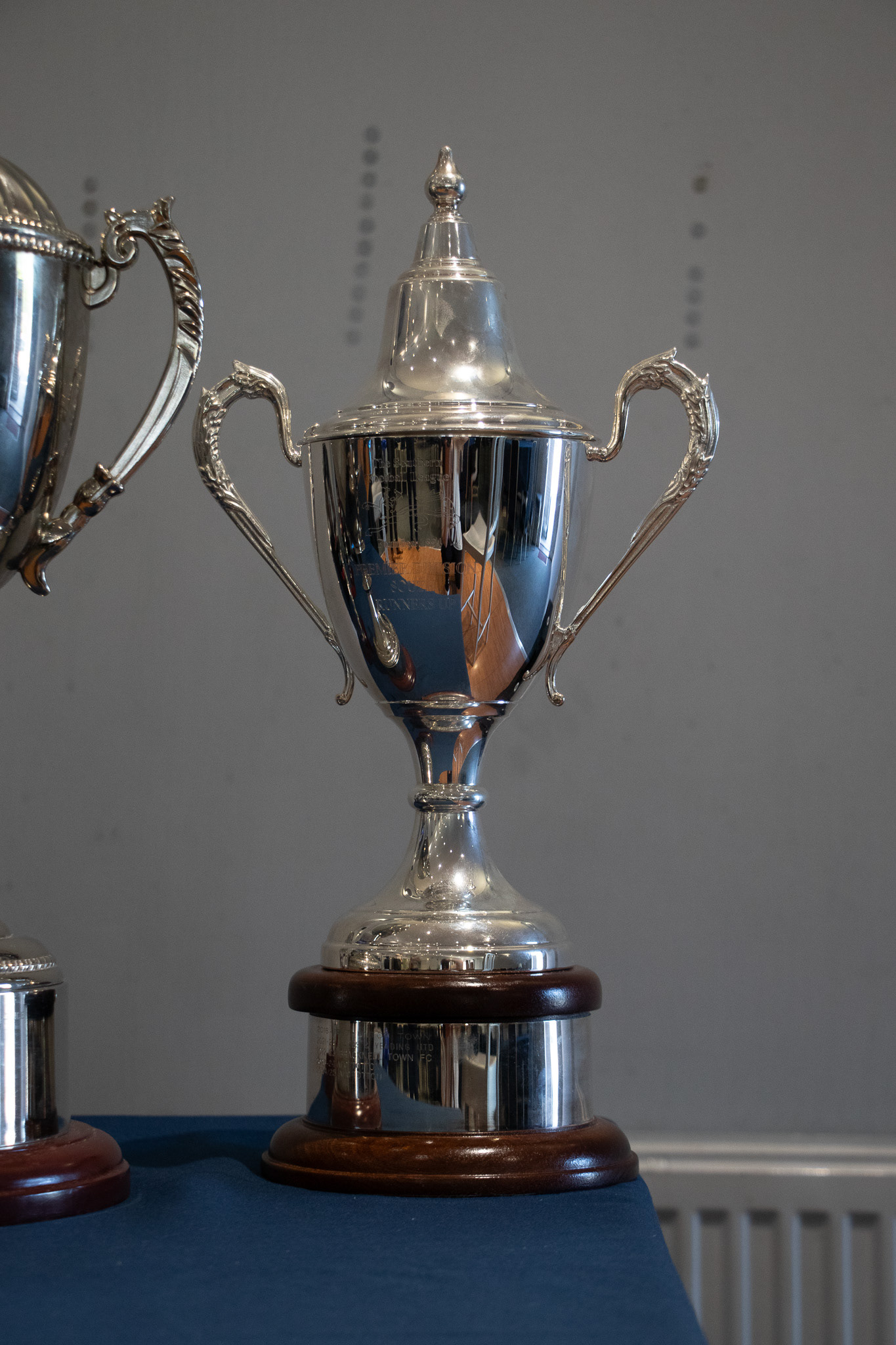 A trophy on display.