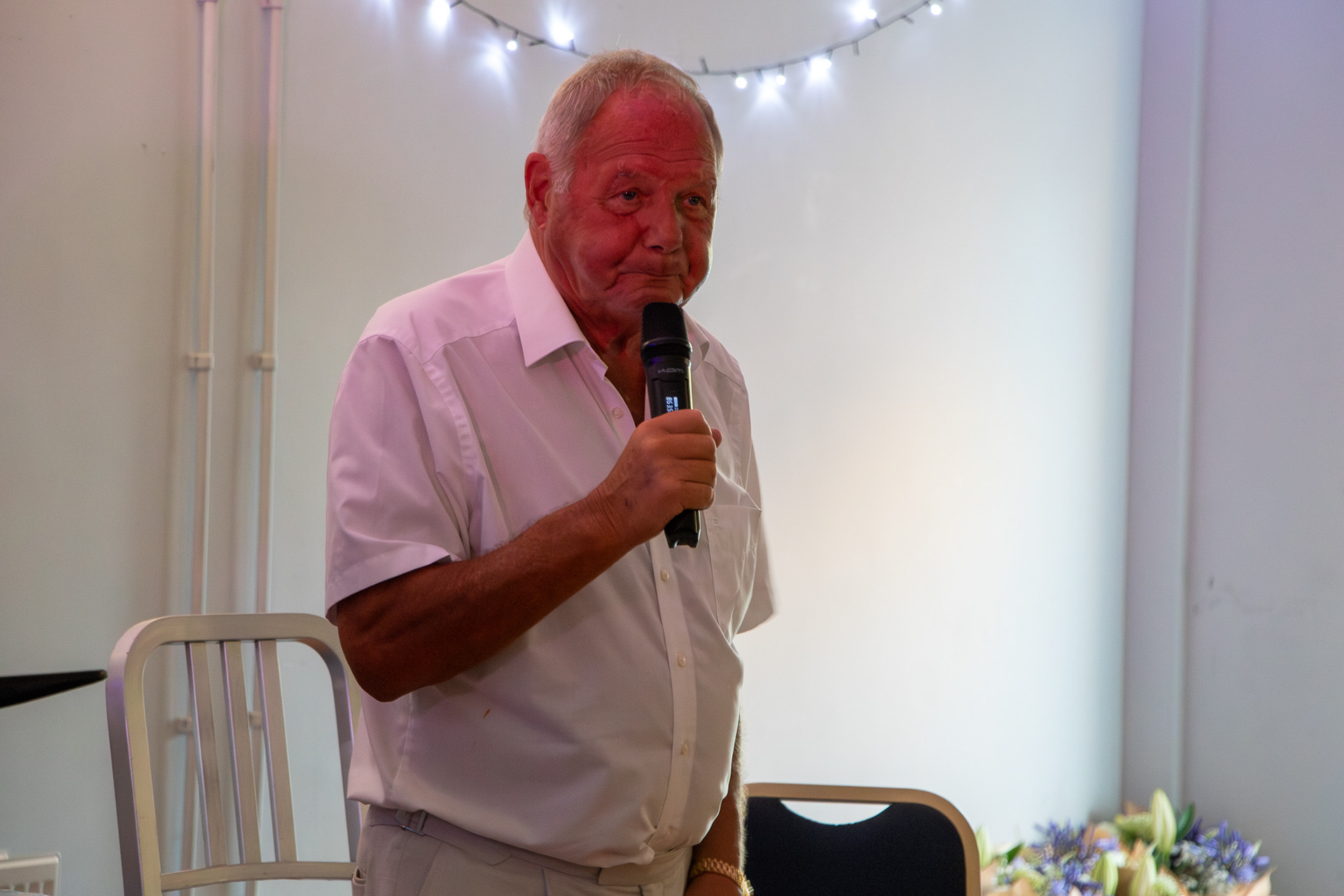 Barry Fry speaking at the AFC Totton awards ceremony.