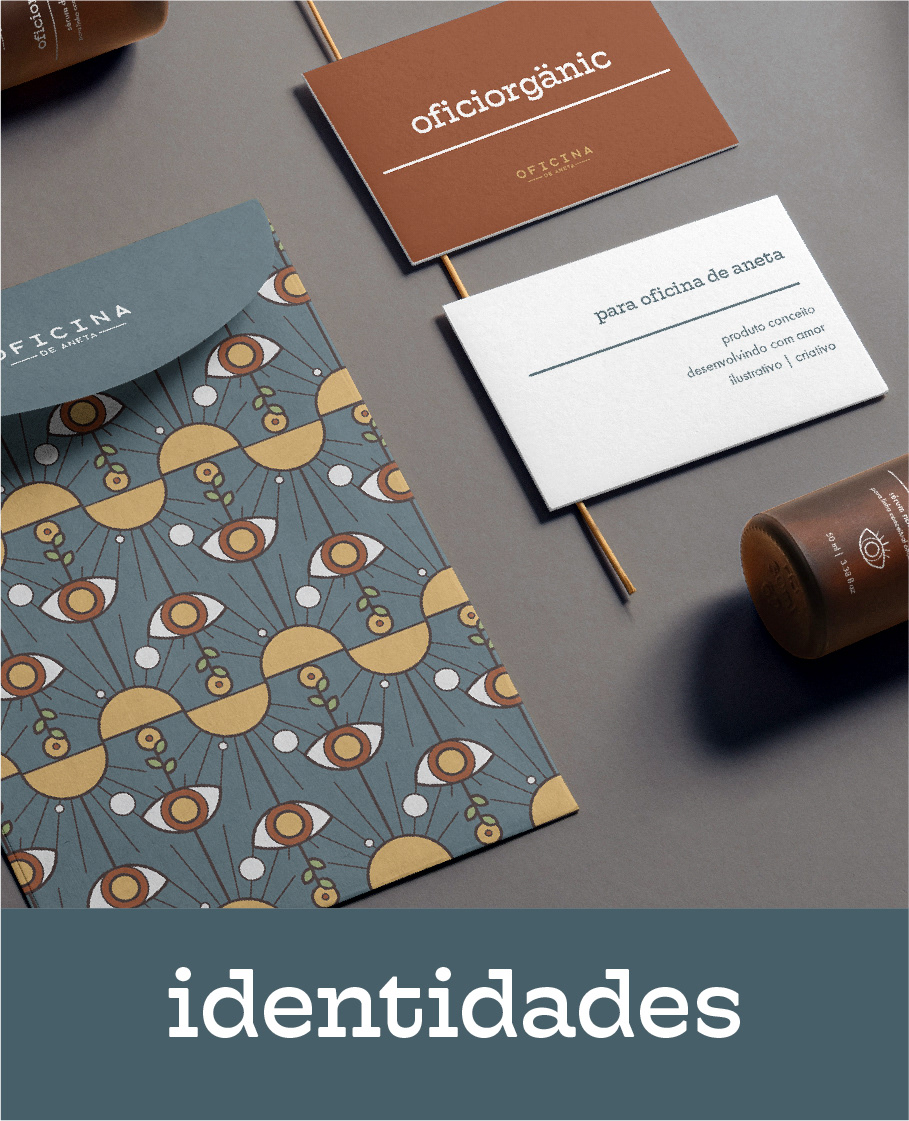 Criação de logo, apresentações e websites para marcas. Construção de unidade estética e fixação de identidade no imaginário.