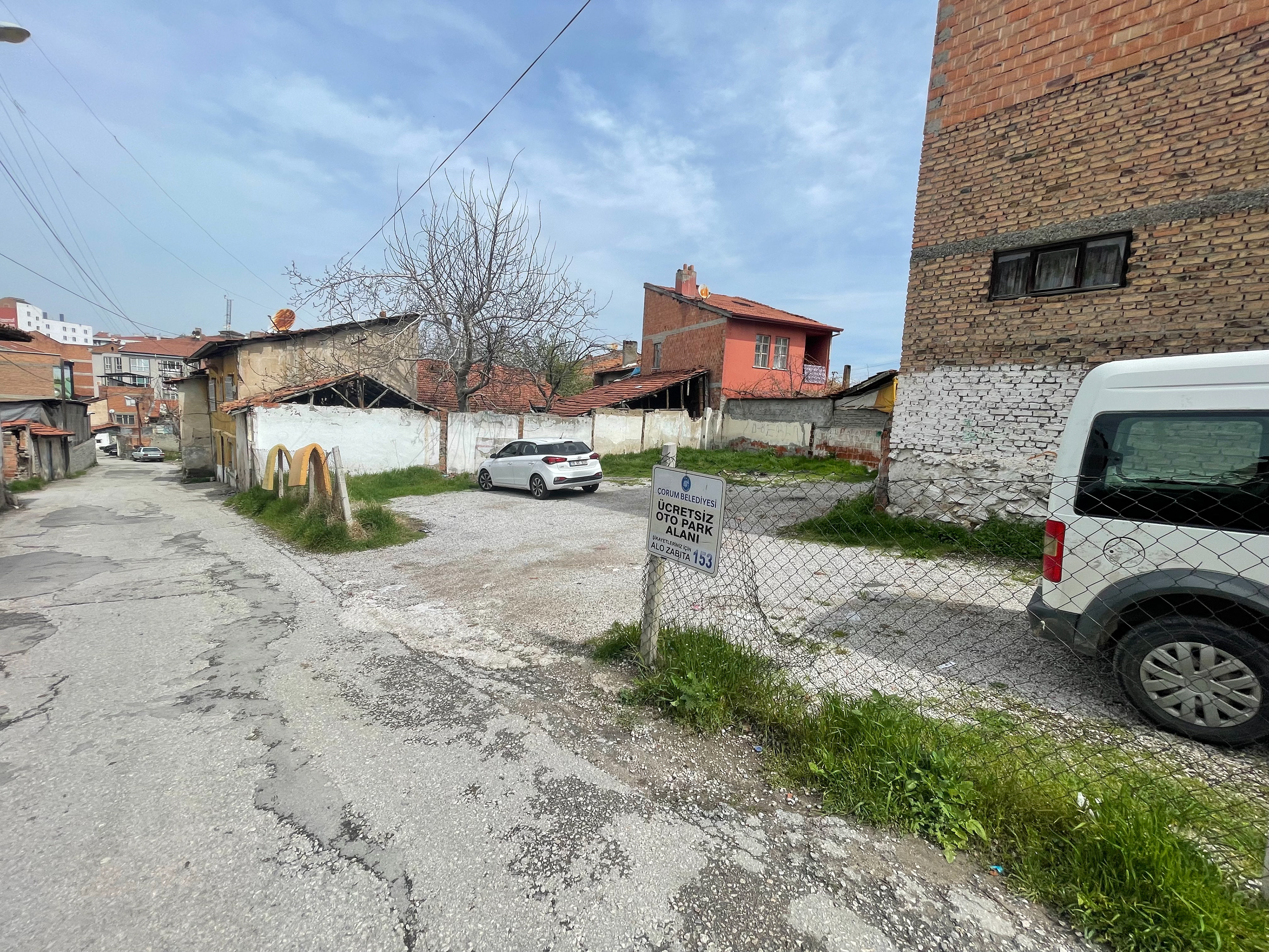 Parking lots mushroomed in place of demolished buildings, owned by the municipality, Çorum, Turkey
