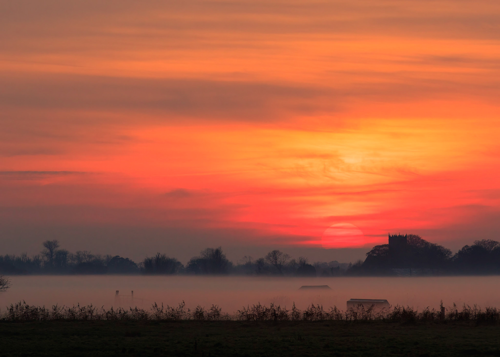 Sunset over Halvergate Marsh (Dec-16)