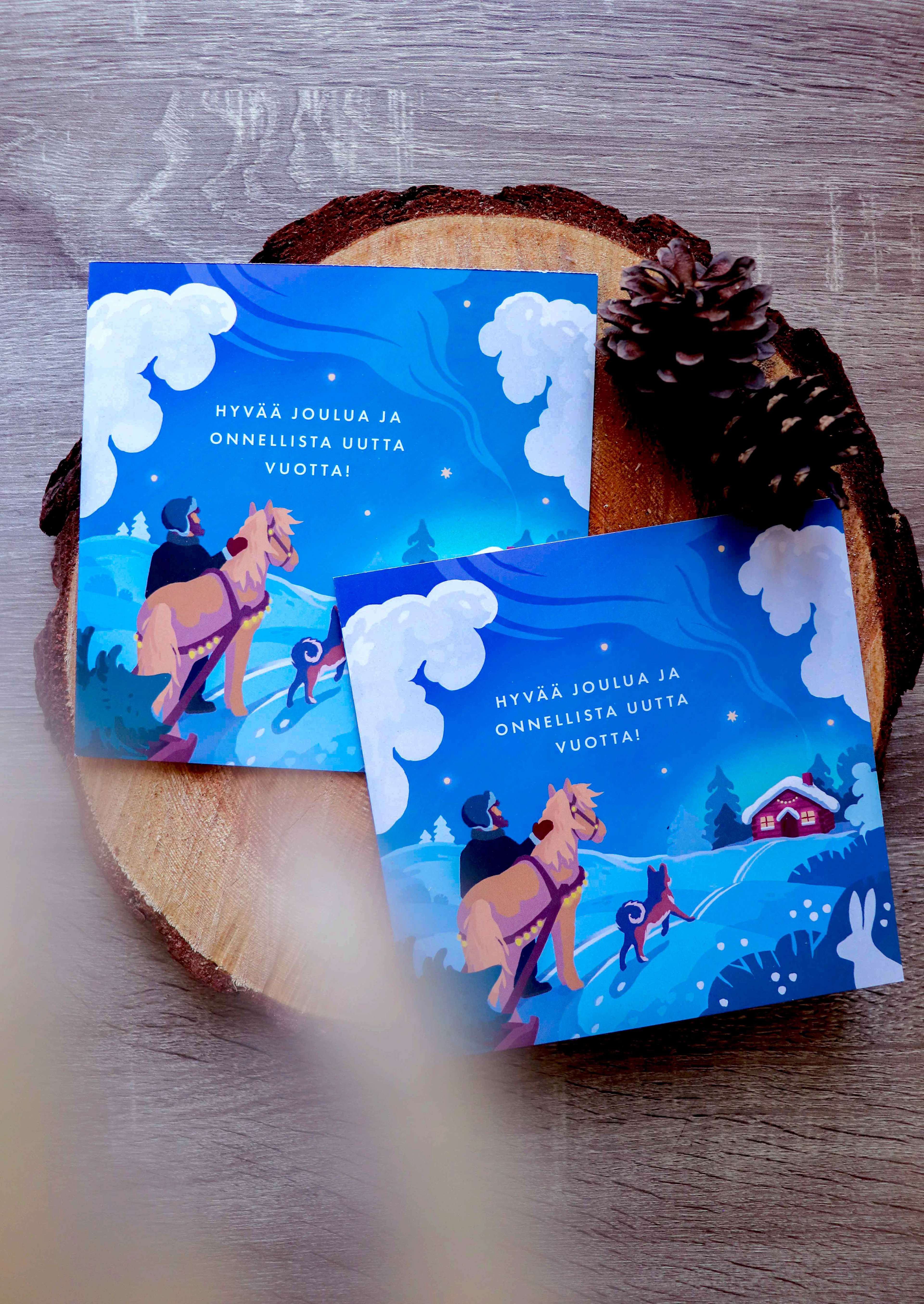 Christmas card illustration for Etra Oy