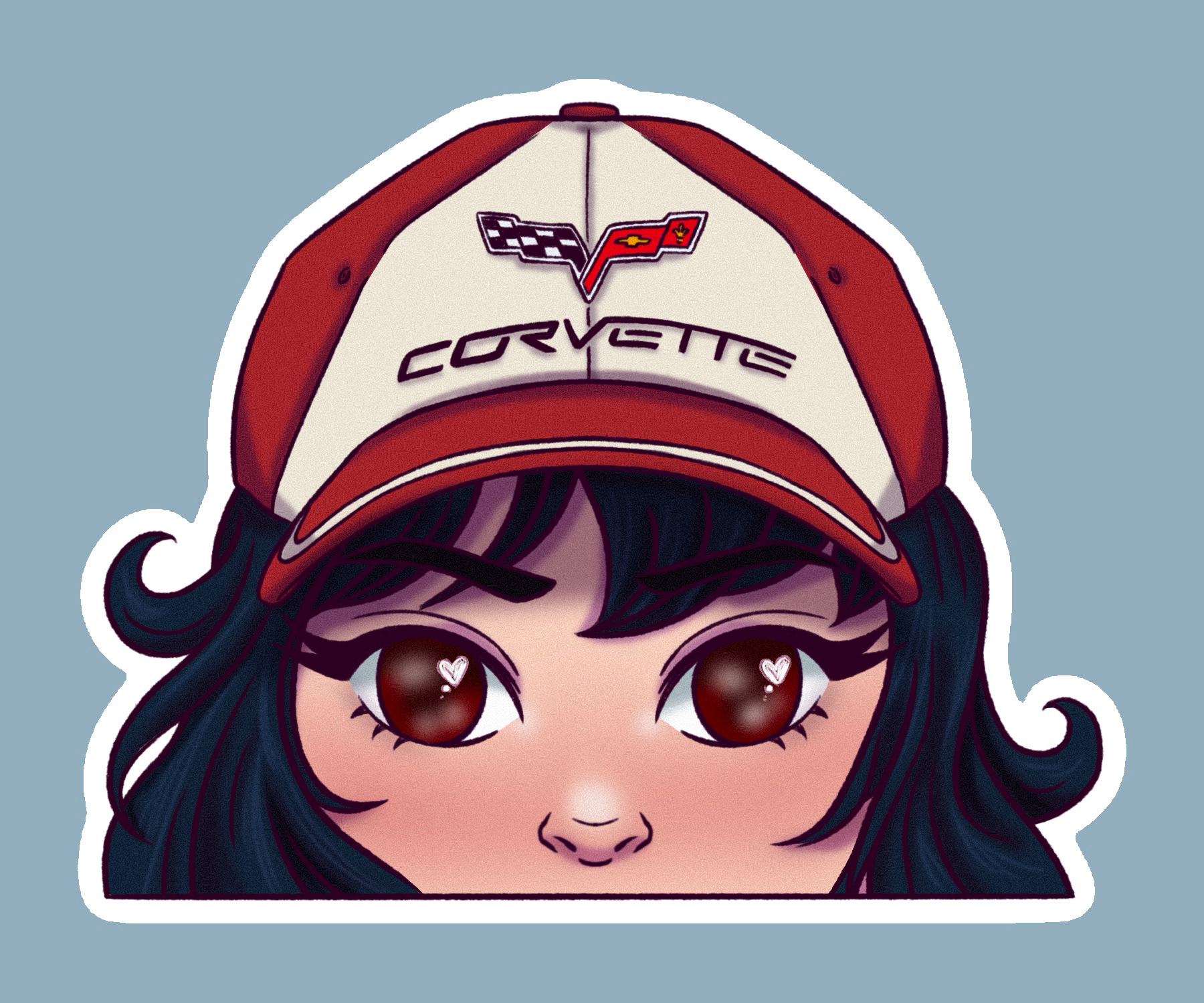 Corvette Gijinka Peeper Sticker Final