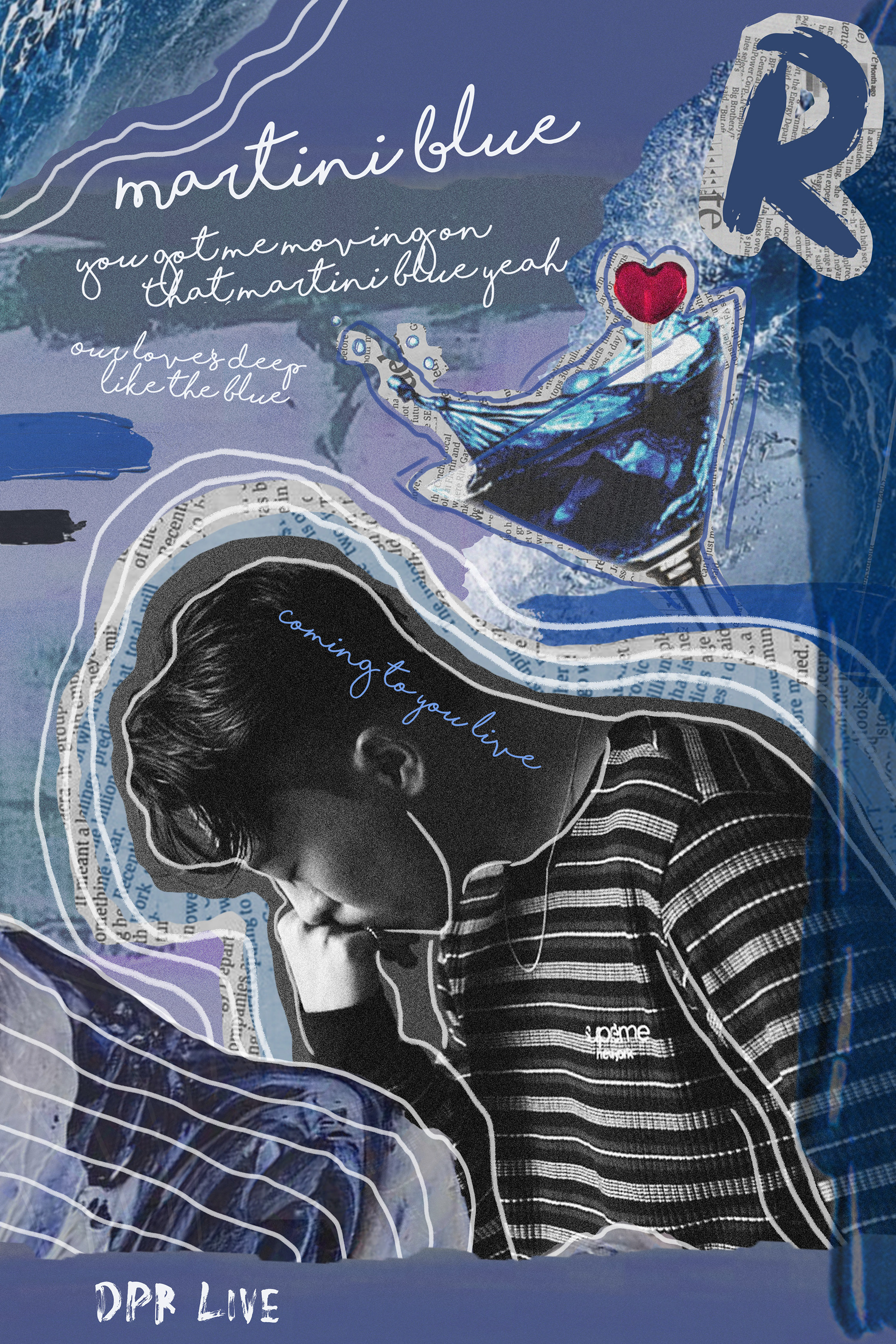 Final Martini Blue Poster