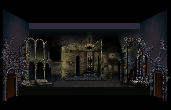 Hamlet, 1999 (návrh scény)