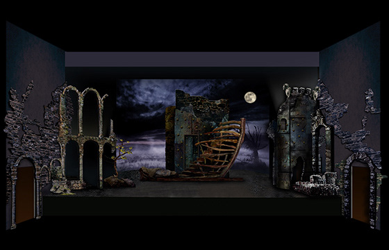 Hamlet – návrh scény (Šimon Caban), 1999