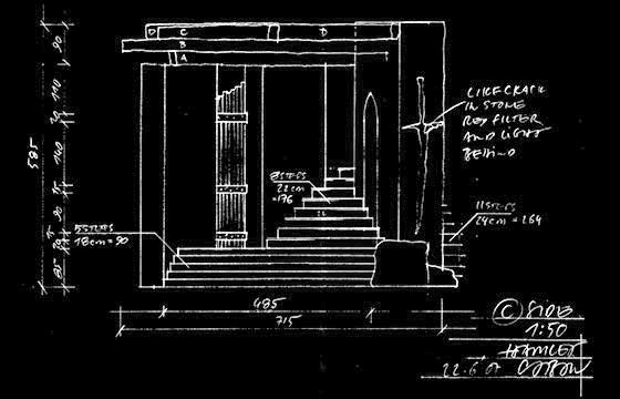 Hamlet – návrh scény (Šimon Caban), 1999