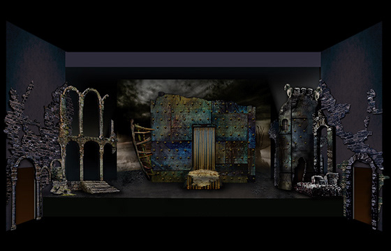 Hamlet – návrh scény (Šimon Caban), 1999