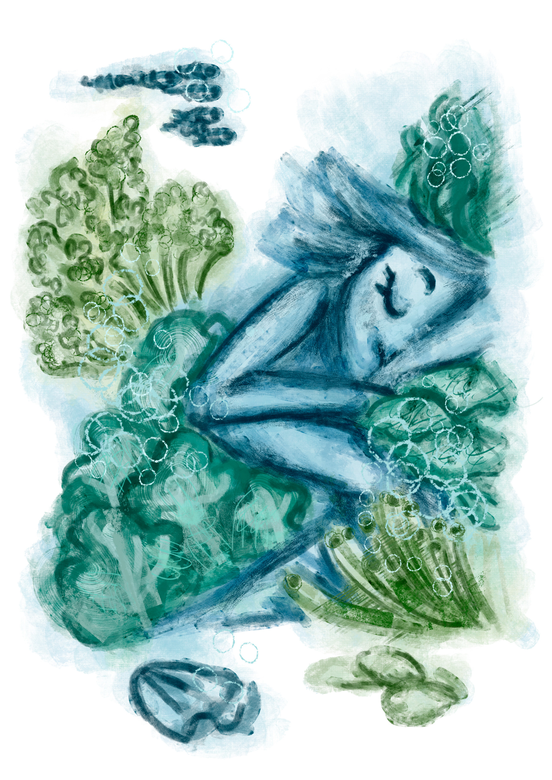 Ocean sand - Illustration series "Women in nature"