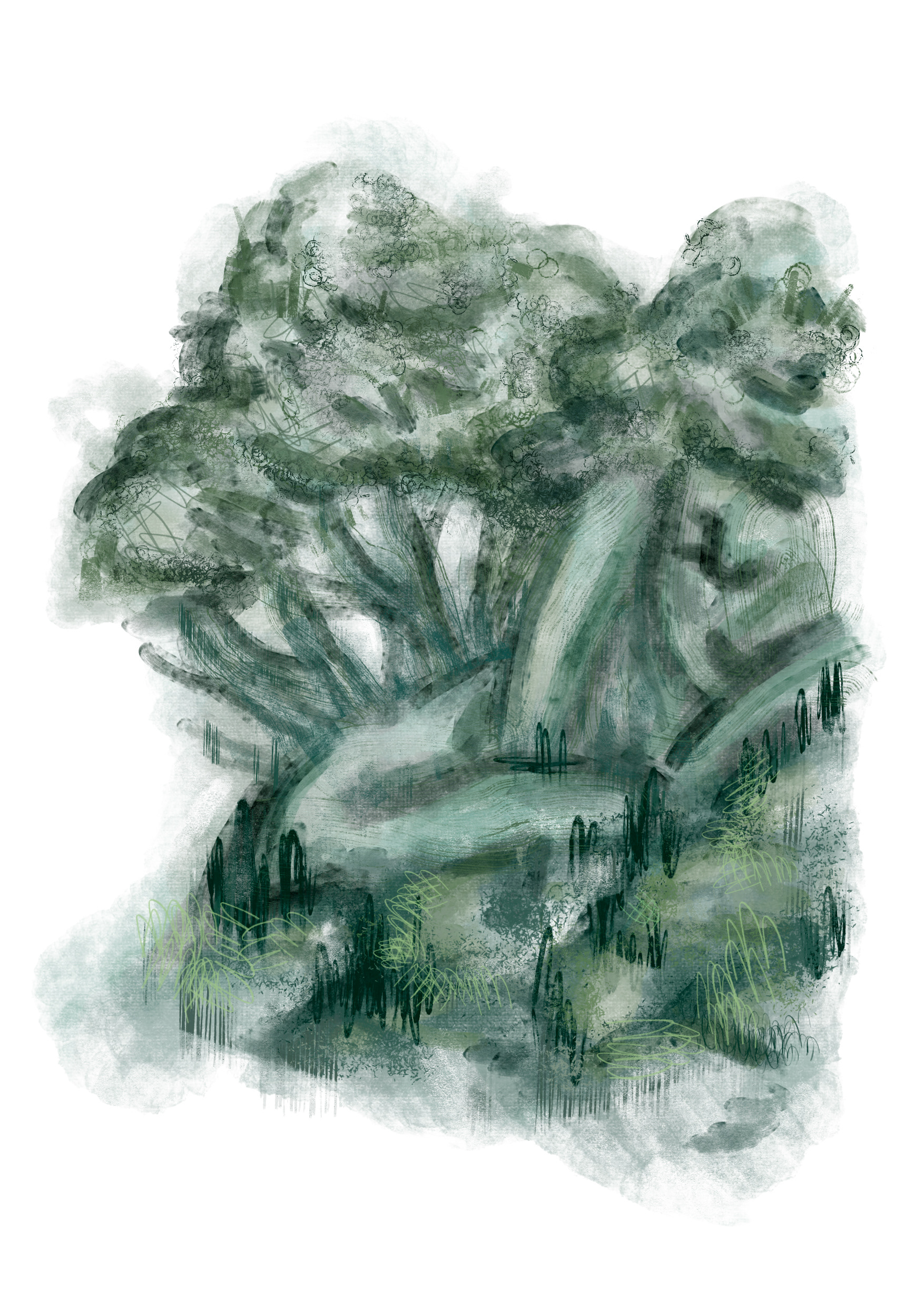 Forest - Illustration series "Women in nature"