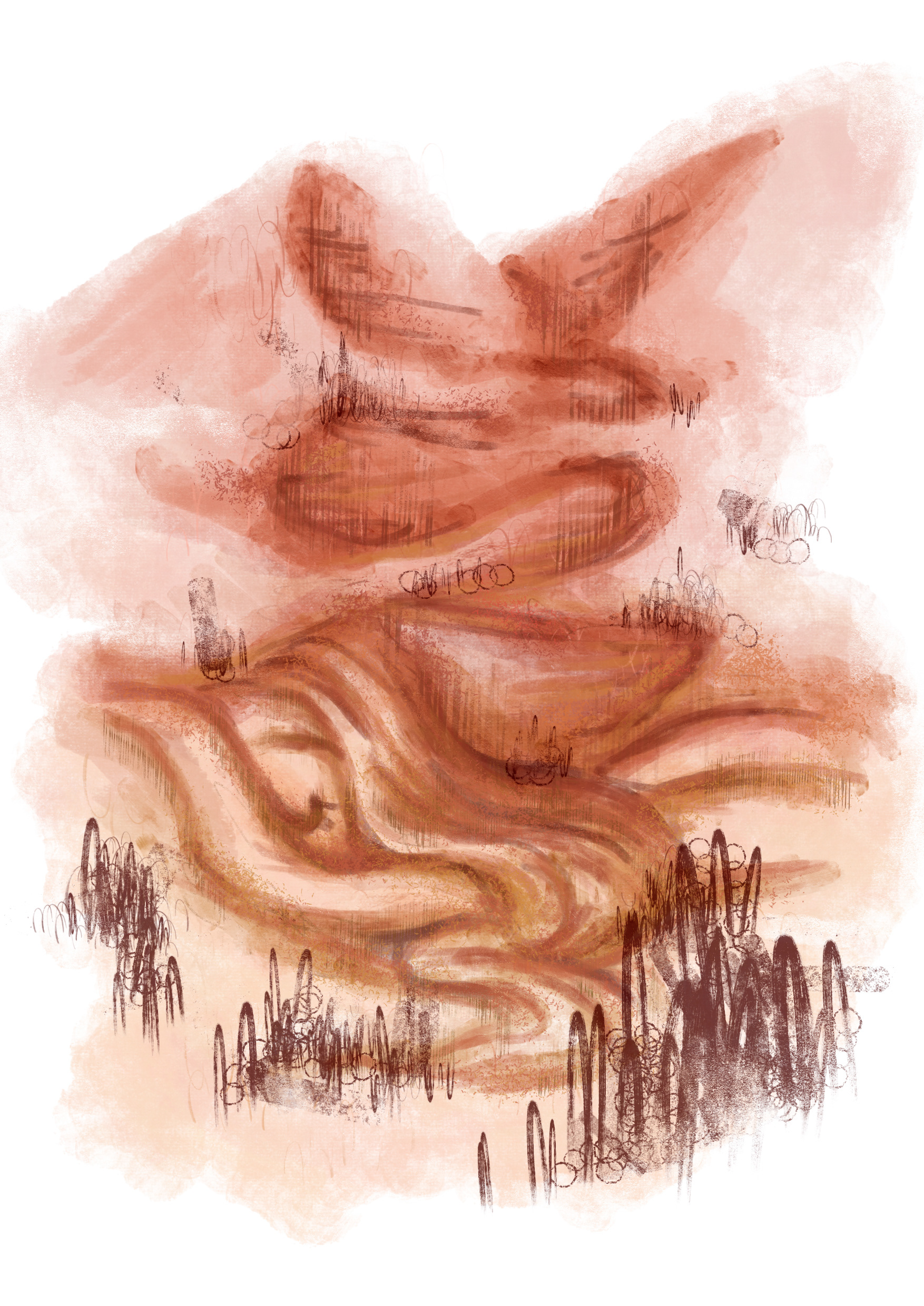 Desert - Illustration series "Women in nature"