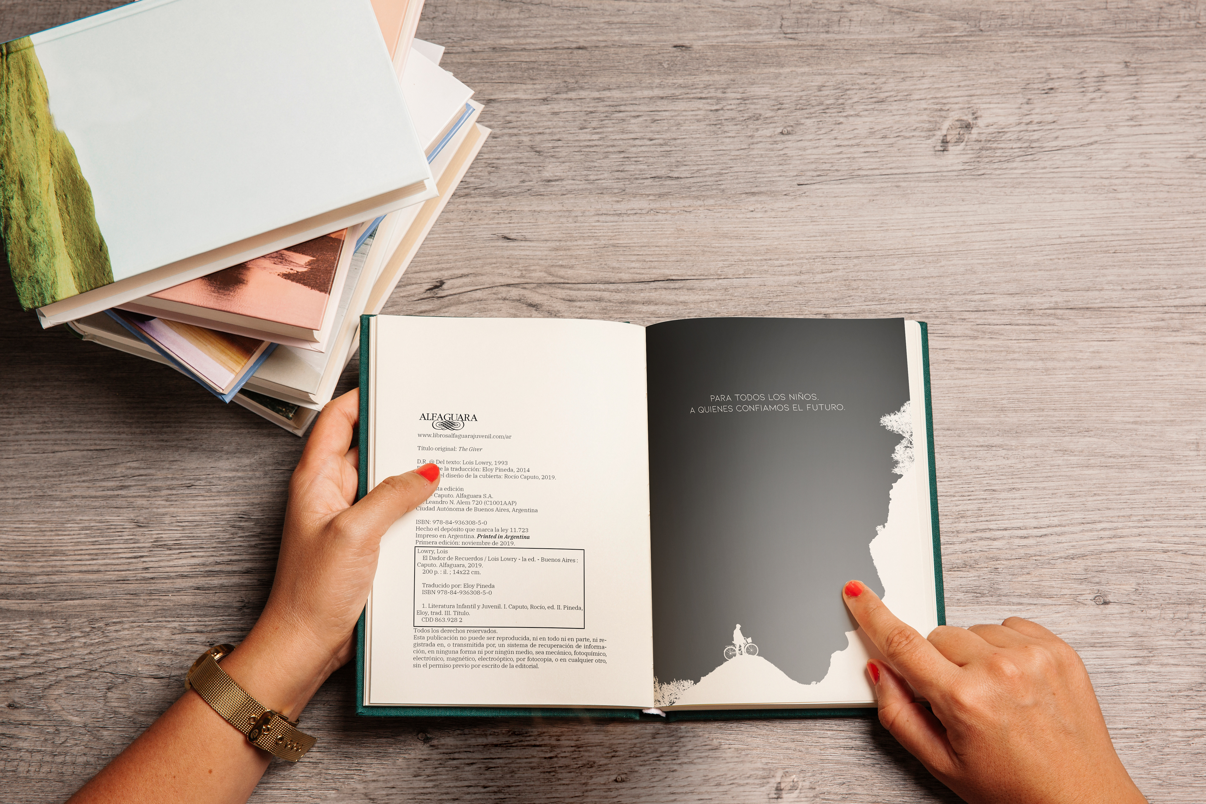 "The Giver" - Dedication and printing info (Personal Proyect)