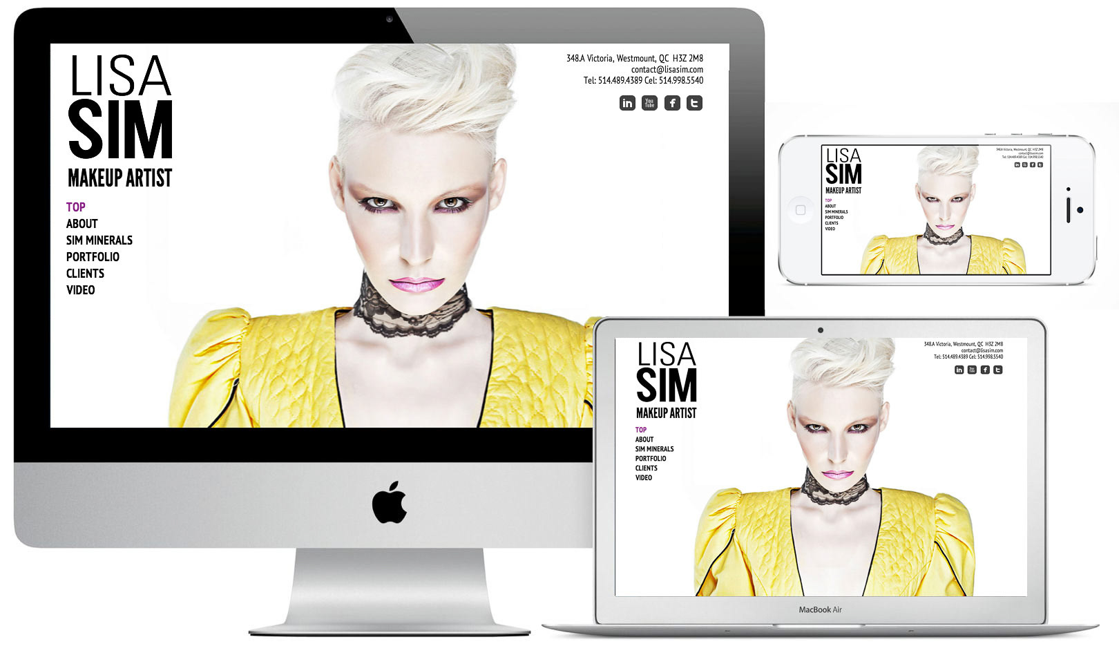 Lisa Sim Make Up Artist Website Design and Logo Design