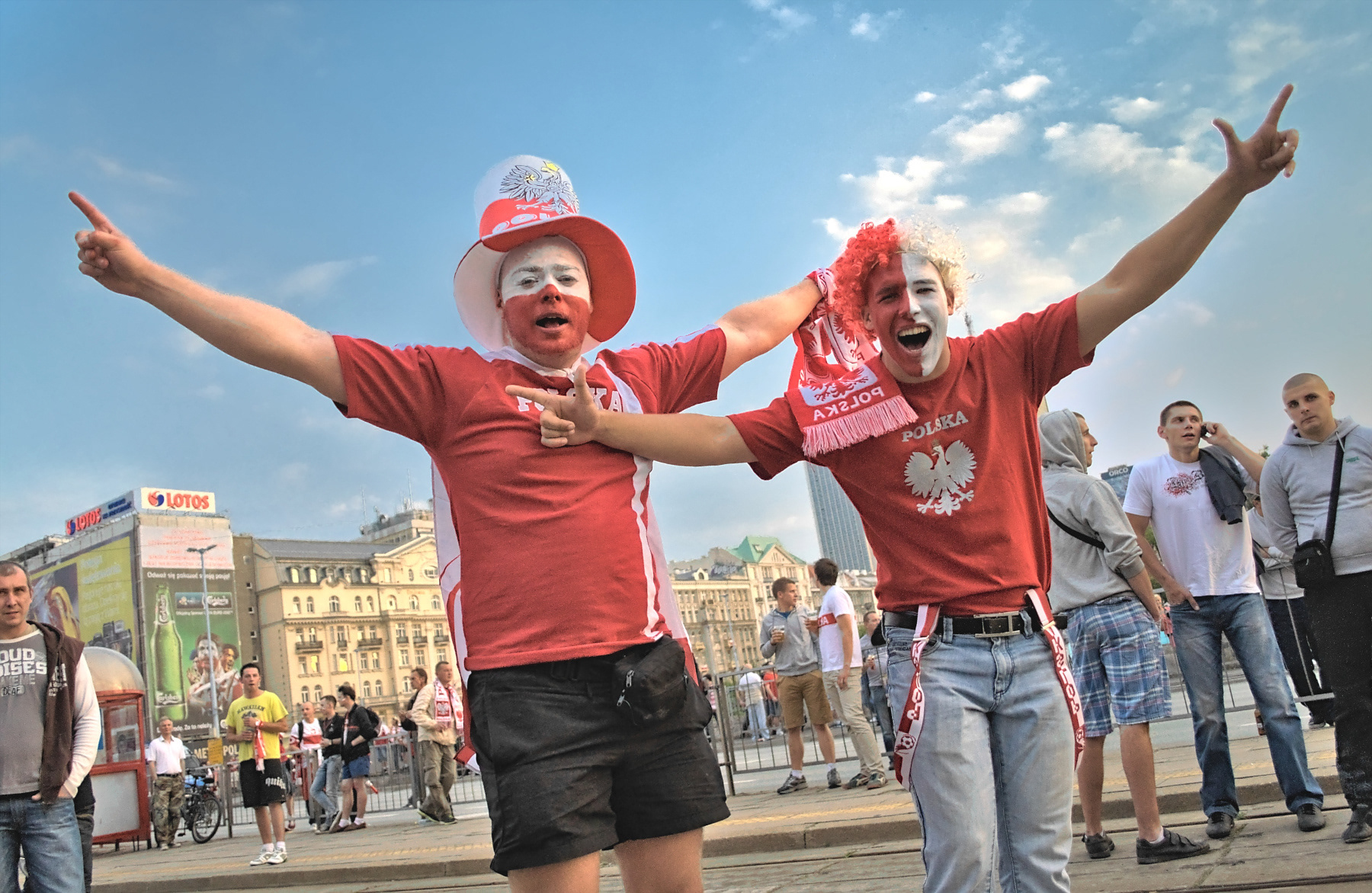 Poland fans at the Warsaw street - UEFA EURO 2012