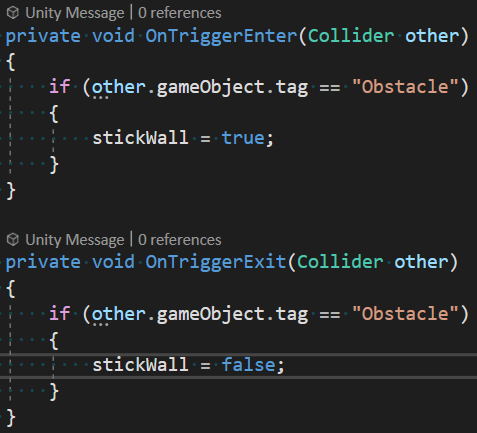 Collider check script for wall climb