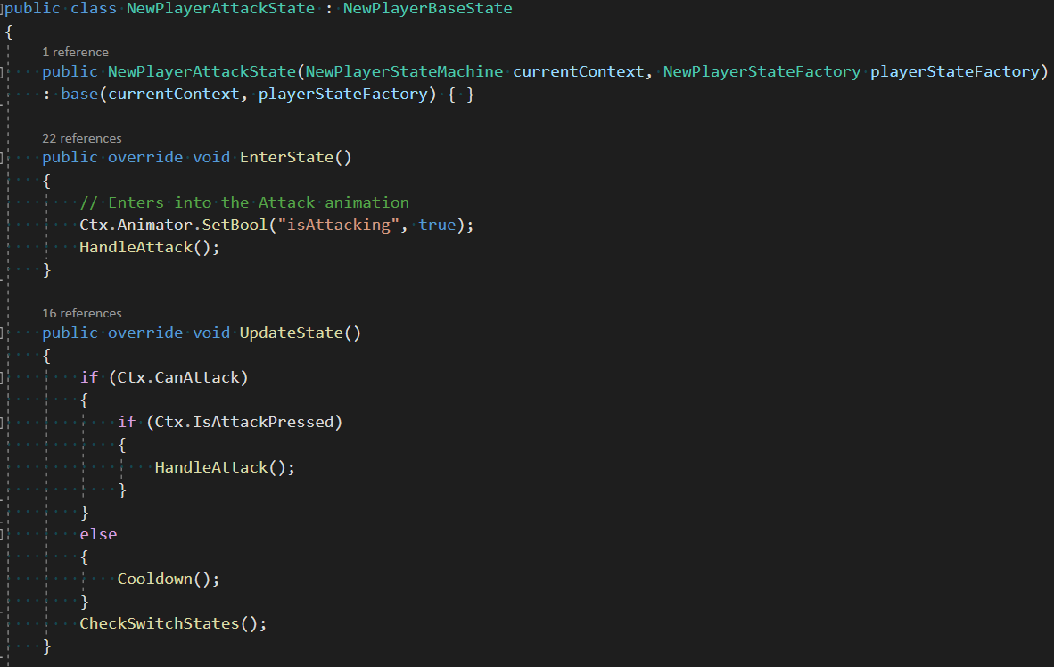 Code of the Player's Attack State