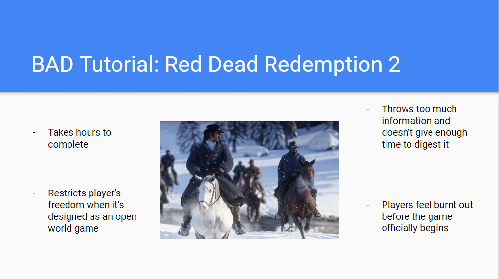 Analysis of Red Dead Redemption 2's tutorial missions