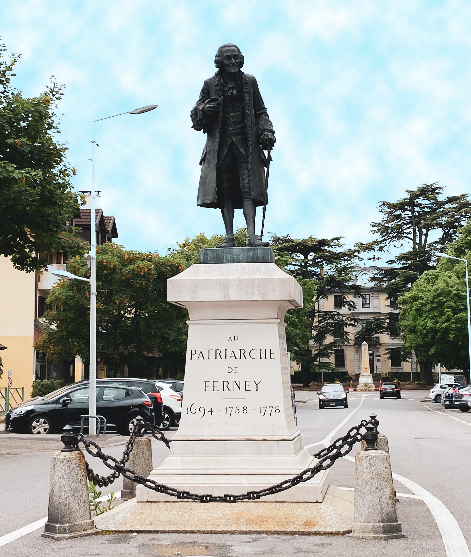 Voltaire's monument in Ferney-Voltaire