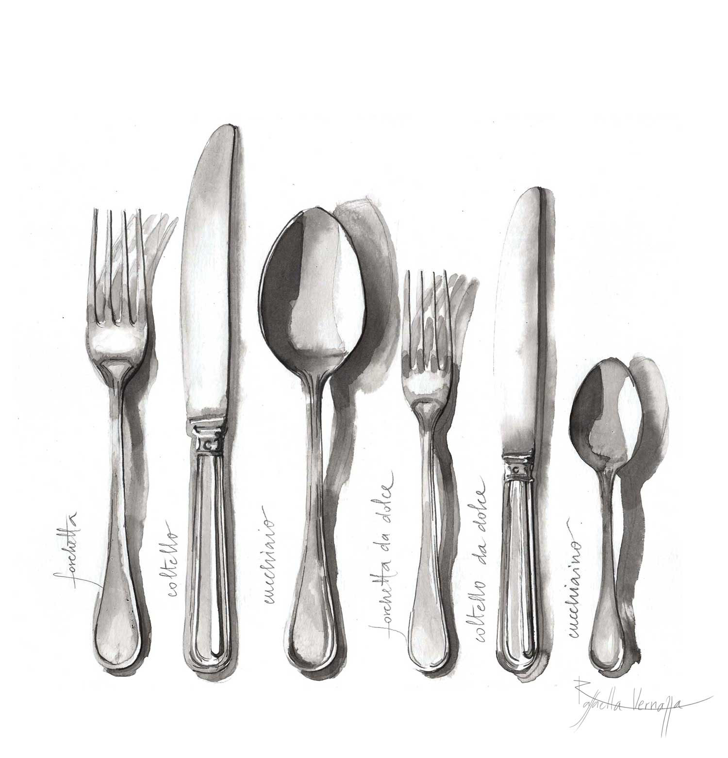 Le posate: naturalistico