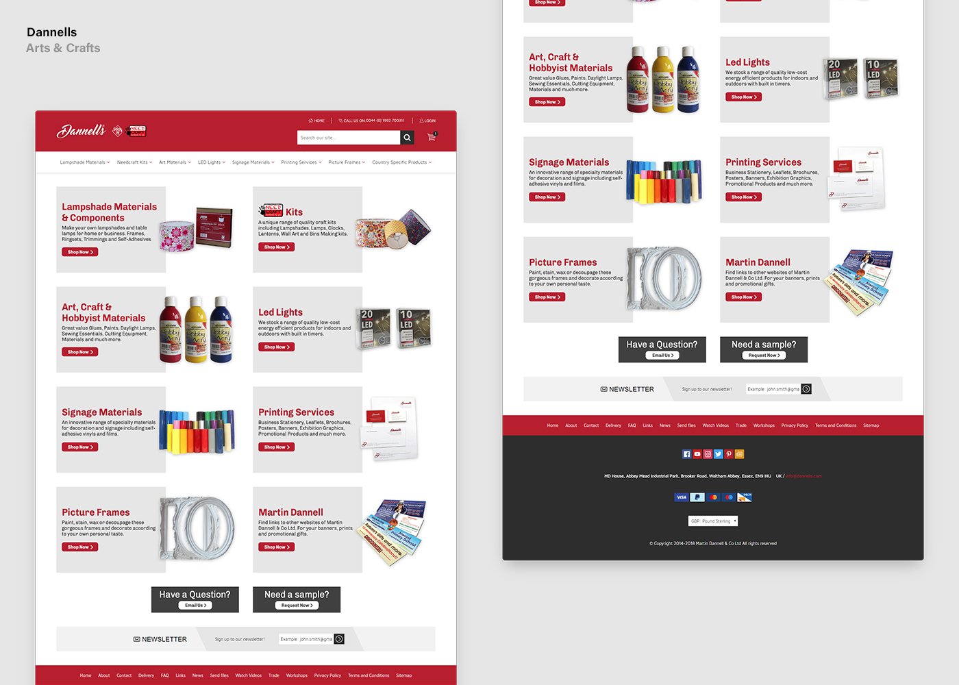 Screenshot of Dannells website designed by Adam Maulvi