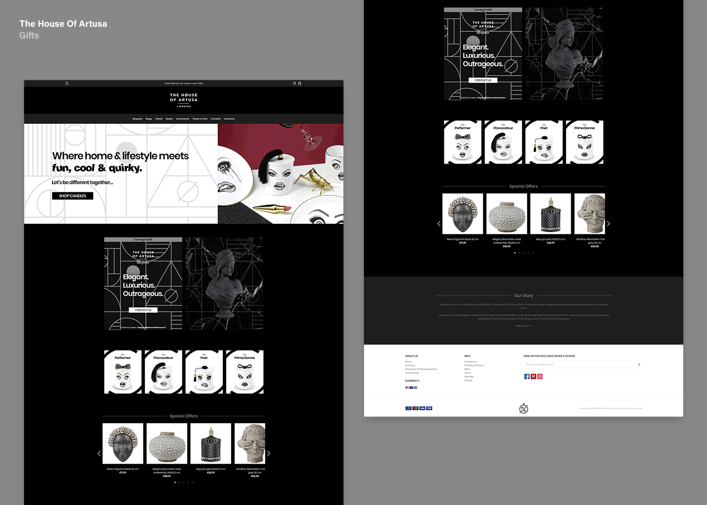 Screenshot of The House Of Artusa website designed by Adam Maulvi