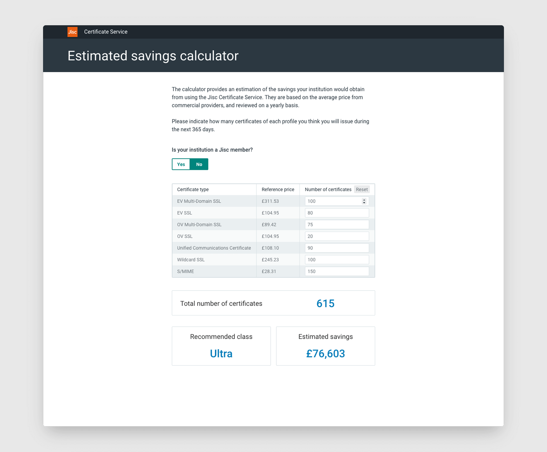 mockup of calculator
